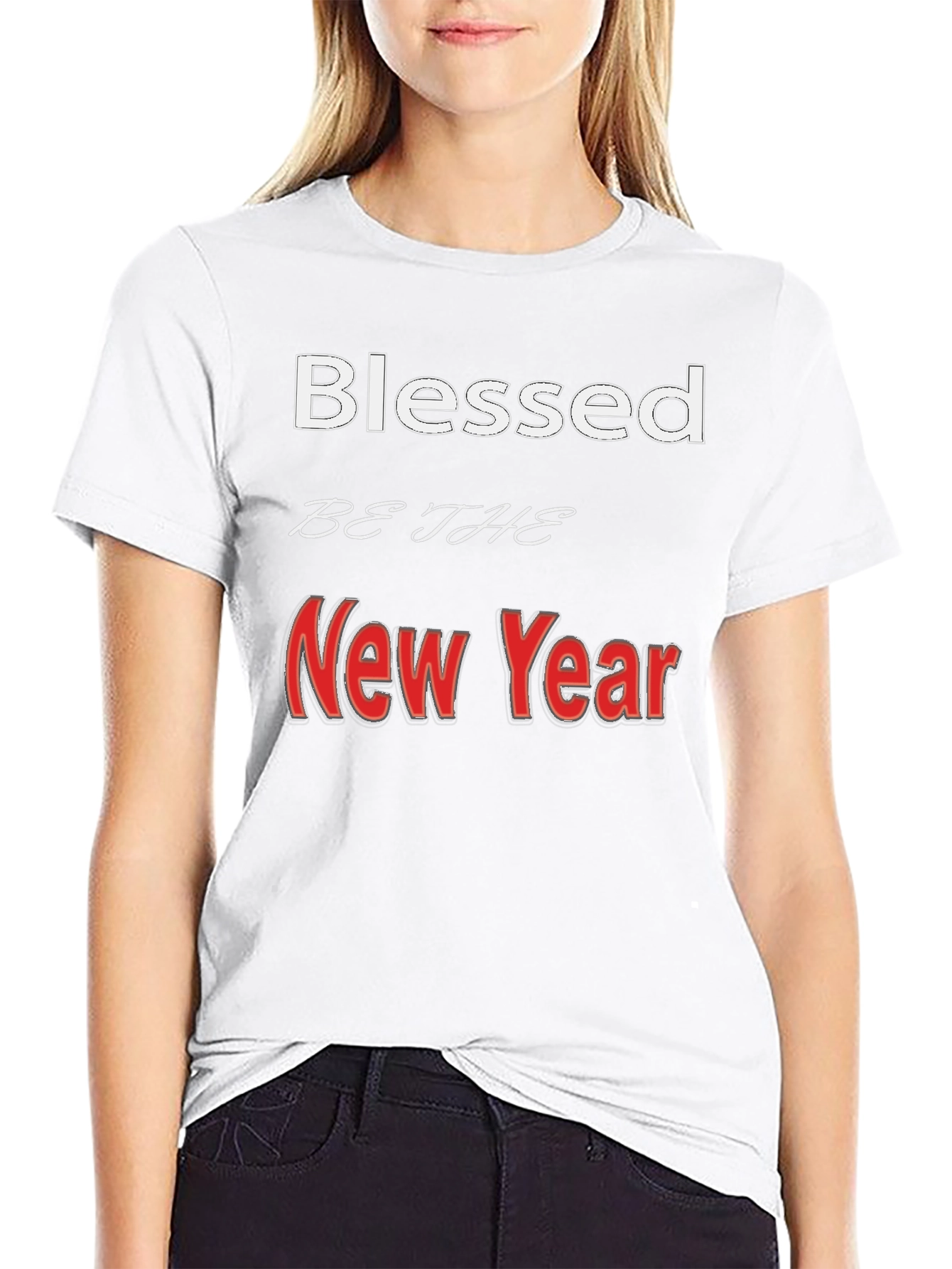 Black Blessed New Year Graphic Tee - Stylish Holiday Apparel view 9