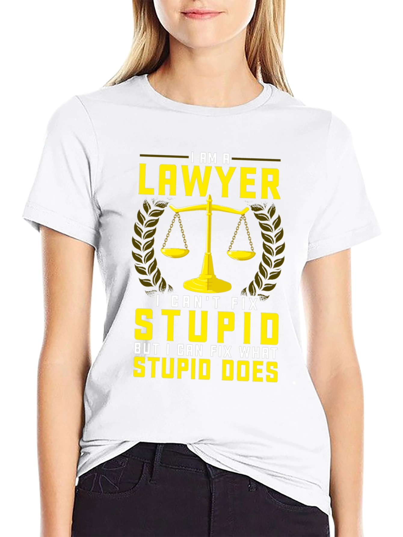 Black Lawyer T-Shirt - I Can't Fix Stupid view 9