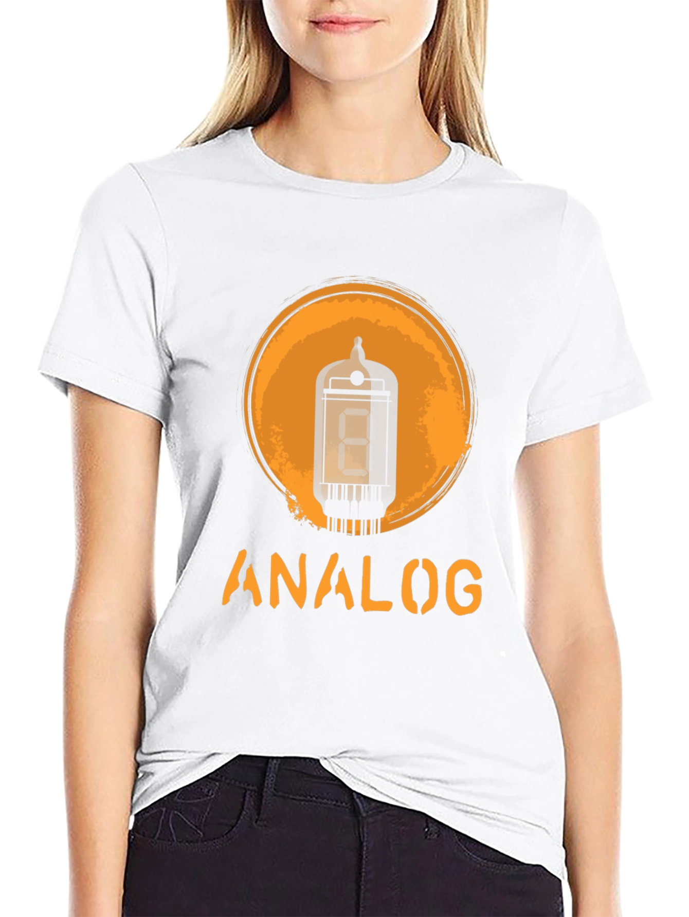 Black Analog Tube T-Shirt - Vintage Design view 9