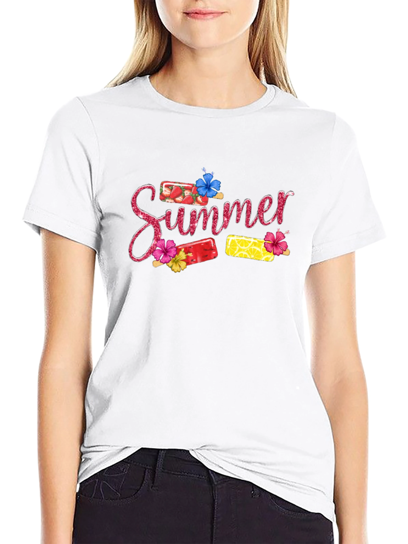 Black Summer Popsicle Graphic T-Shirt view 9