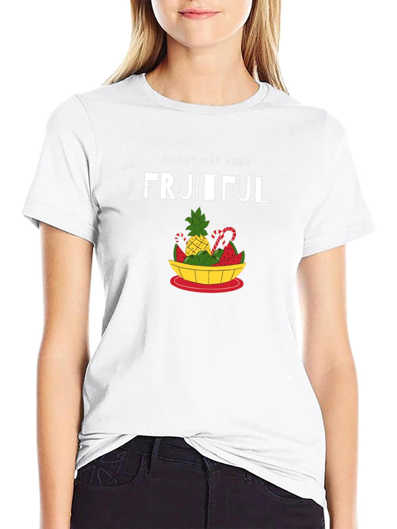 Black Fruitful Day Graphic T-Shirt - Black Cotton Tee view 9