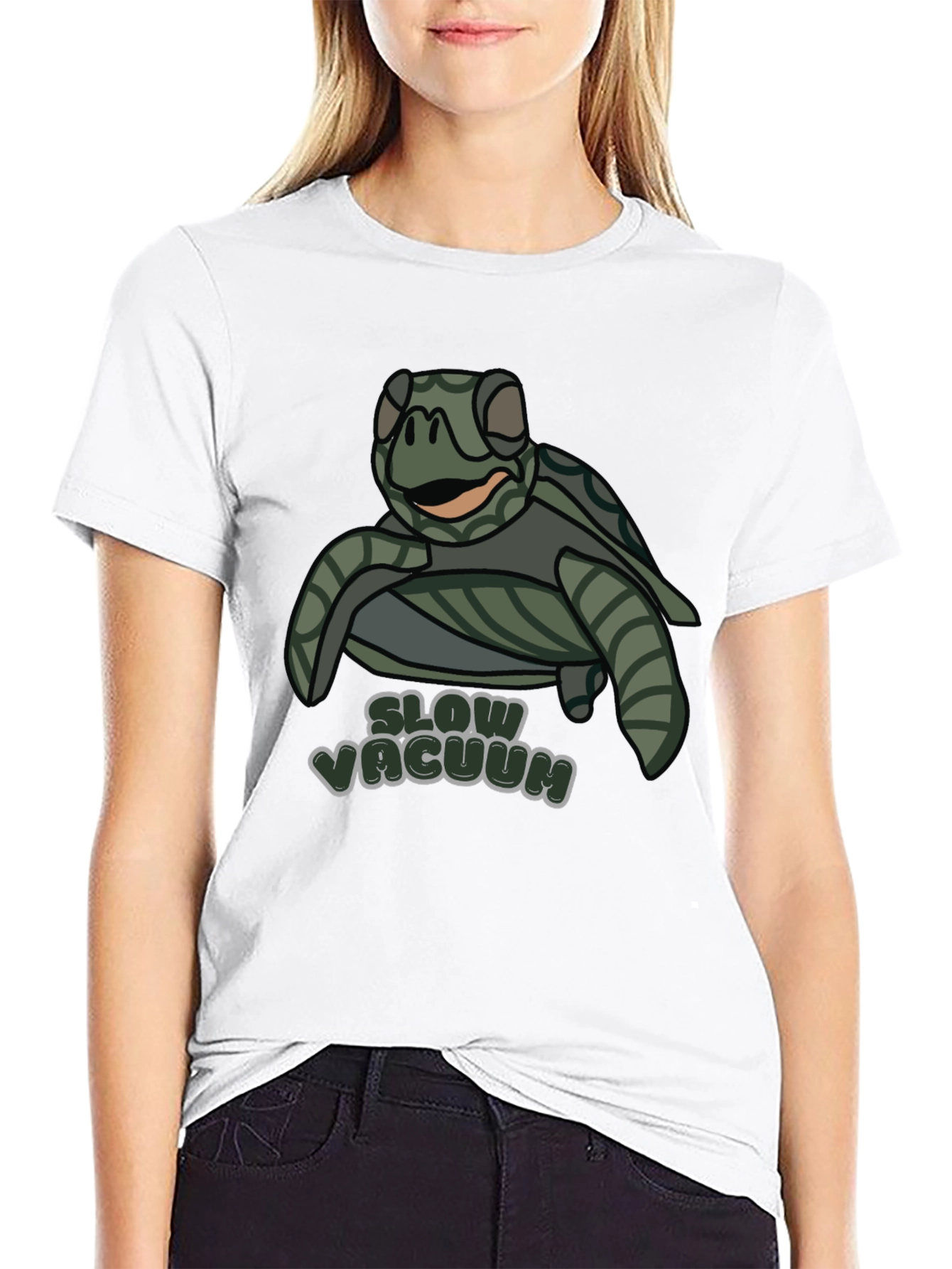 Black Slow Vacuum Turtle T-Shirt Funny Cute view 9