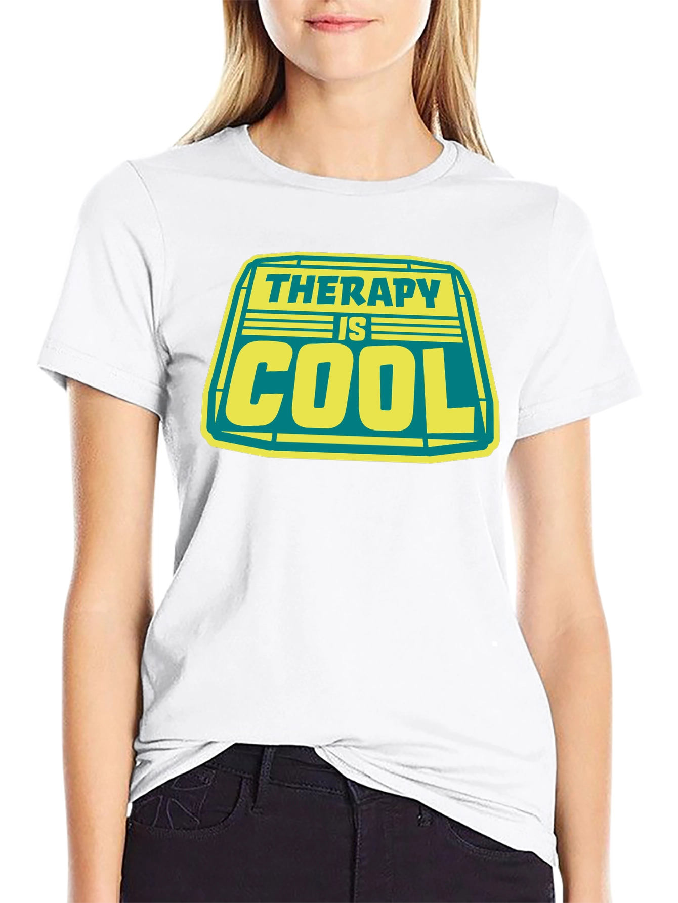 Black Therapy is Cool Graphic Tee - Black view 9