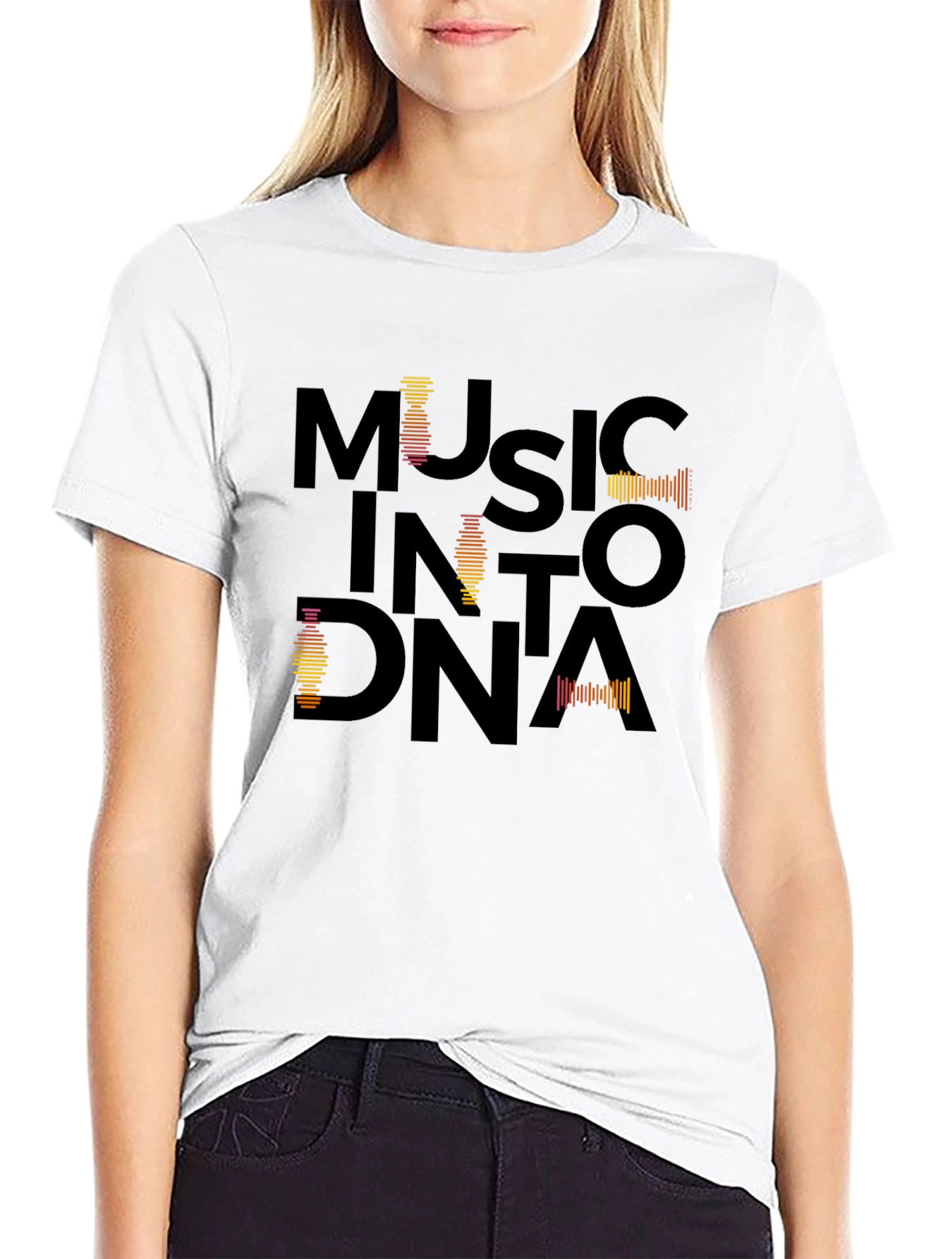 Black Music Into DNA Black Graphic Tee view 9