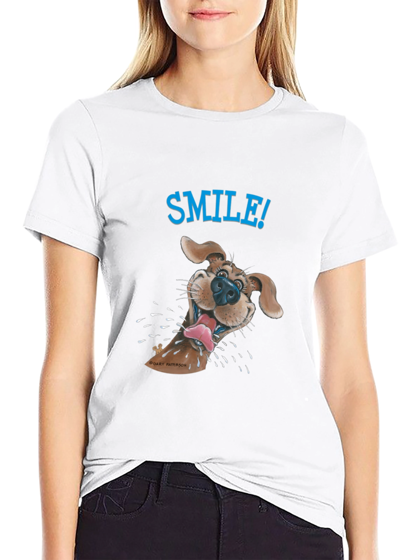Black Smile! Dog Graphic Tee - Fun & Casual view 9