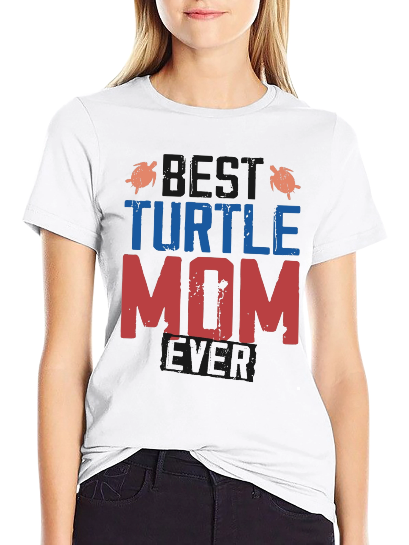 Black Best Turtle Mom Ever T-Shirt view 9