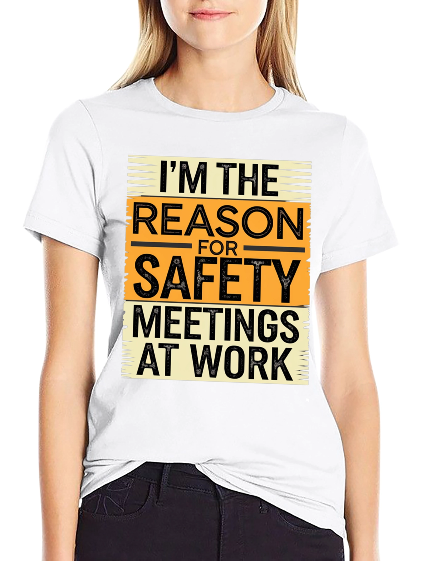 Black I'm The Reason For Safety Meetings at Work T-Shirt view 9