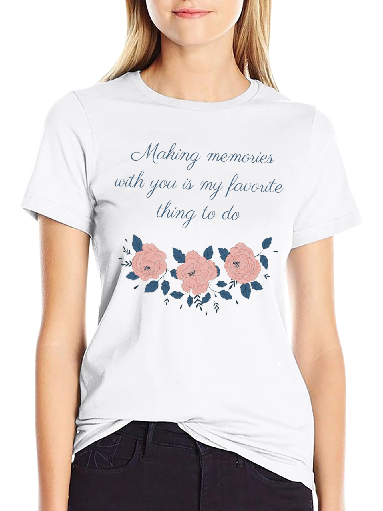 Black Making Memories Floral Graphic Tee - Unisex view 9