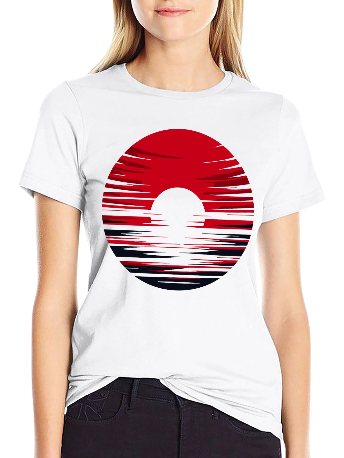 Black Red Horizon Black Tee view 9