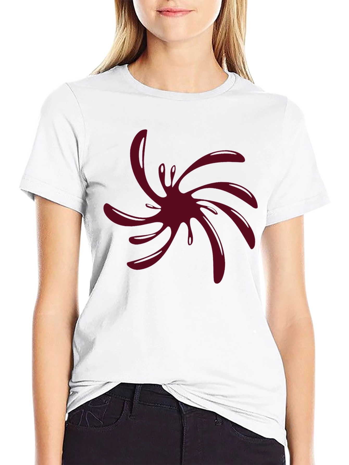 Black Abstract Splatter Graphic Tee - Modern Design view 9