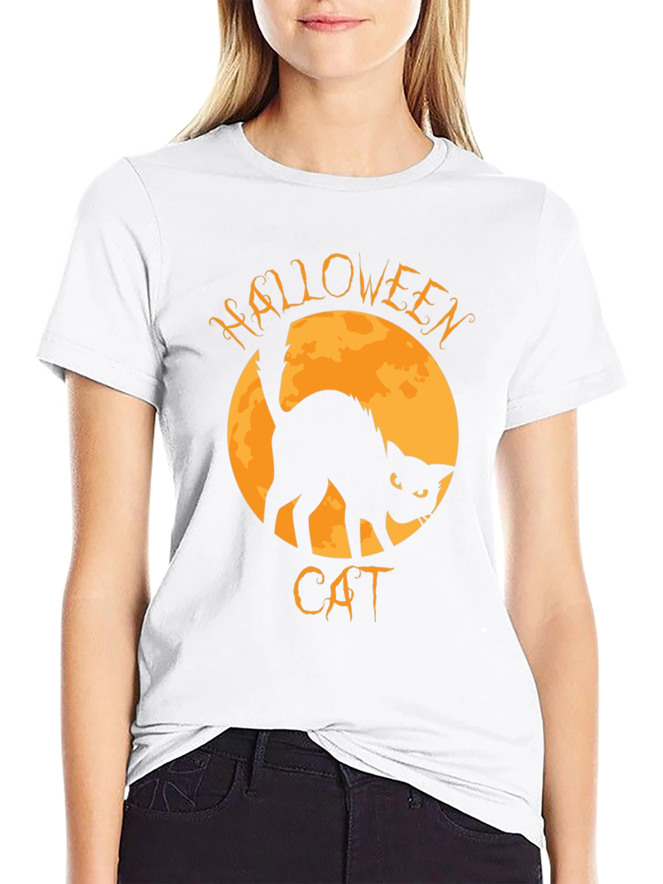 Black Halloween Cat T-Shirt view 9
