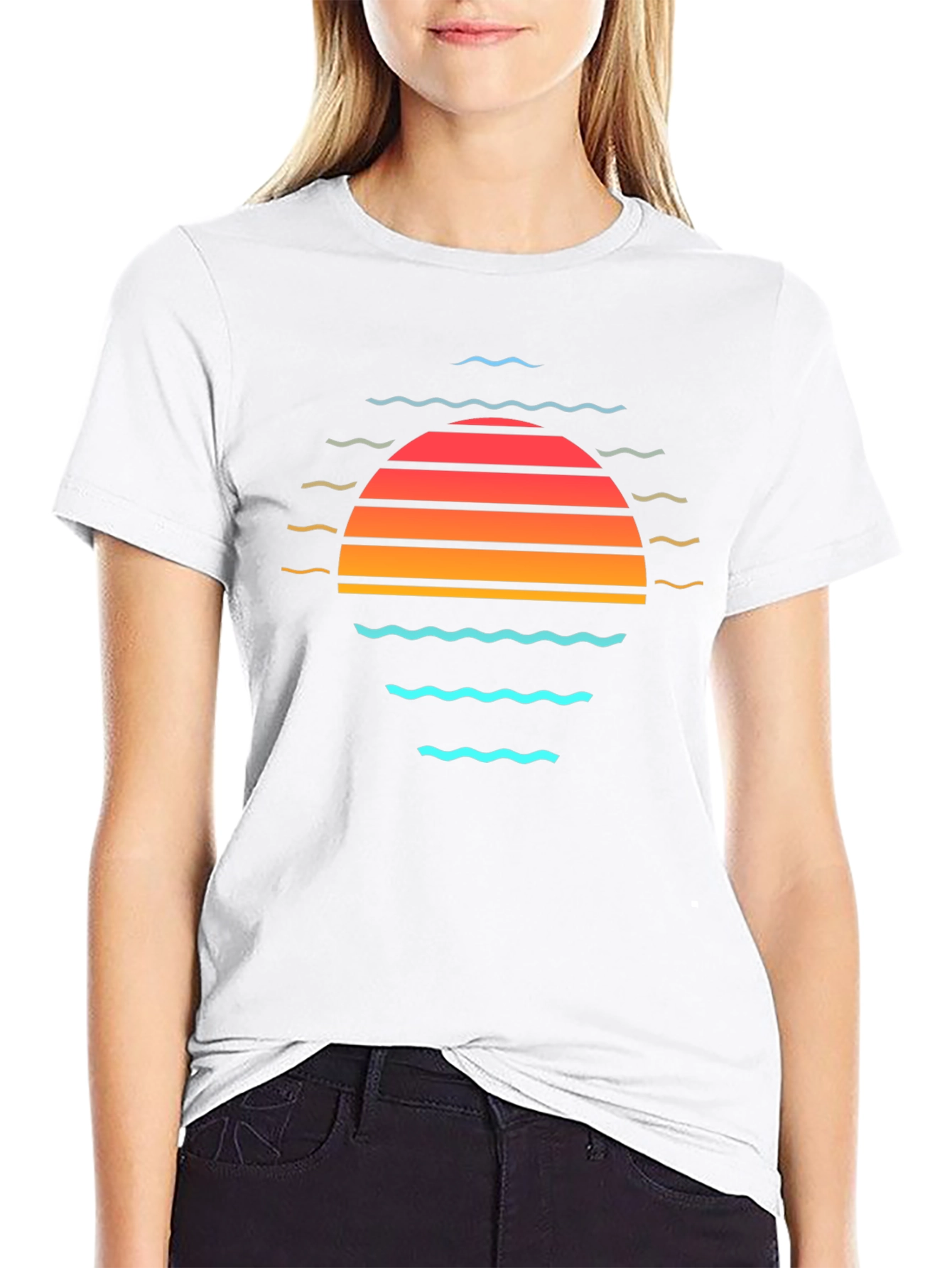 Black Retro Sunset T-Shirt - Vintage Graphic Tee view 9