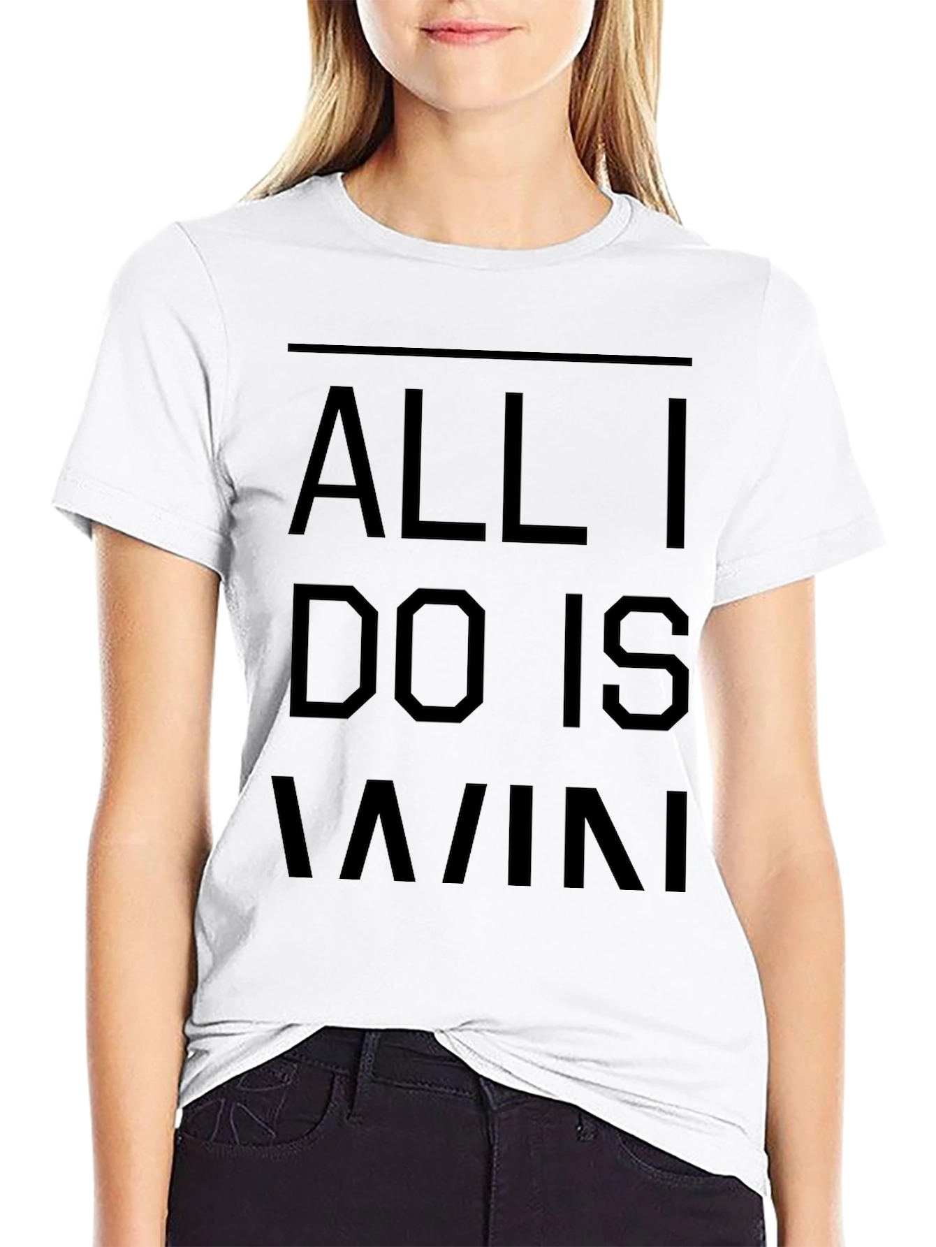 All I Do Is Win Black Graphic Tee - 9