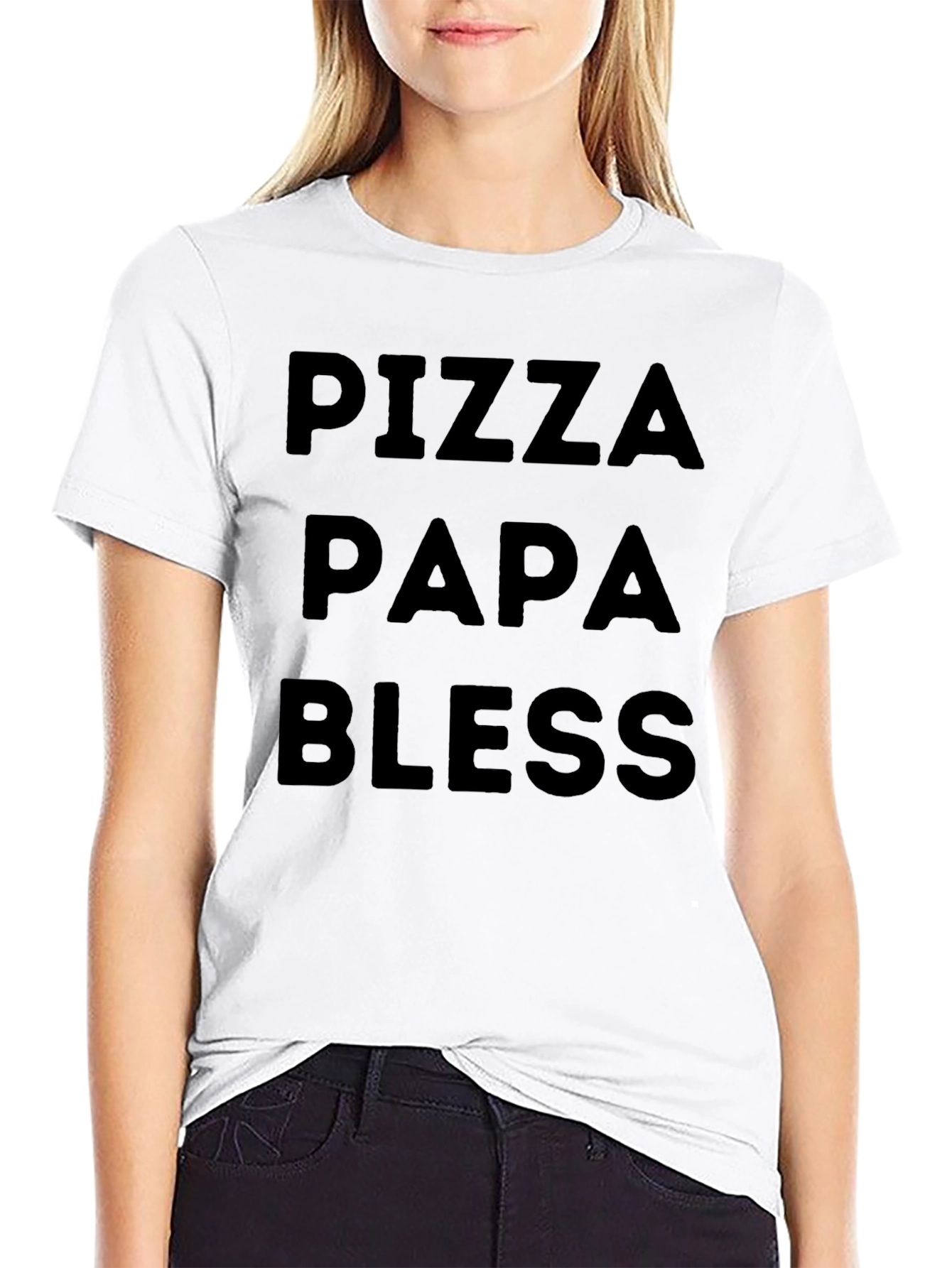 Black Pizza Papa Bless Black T-Shirt view 9