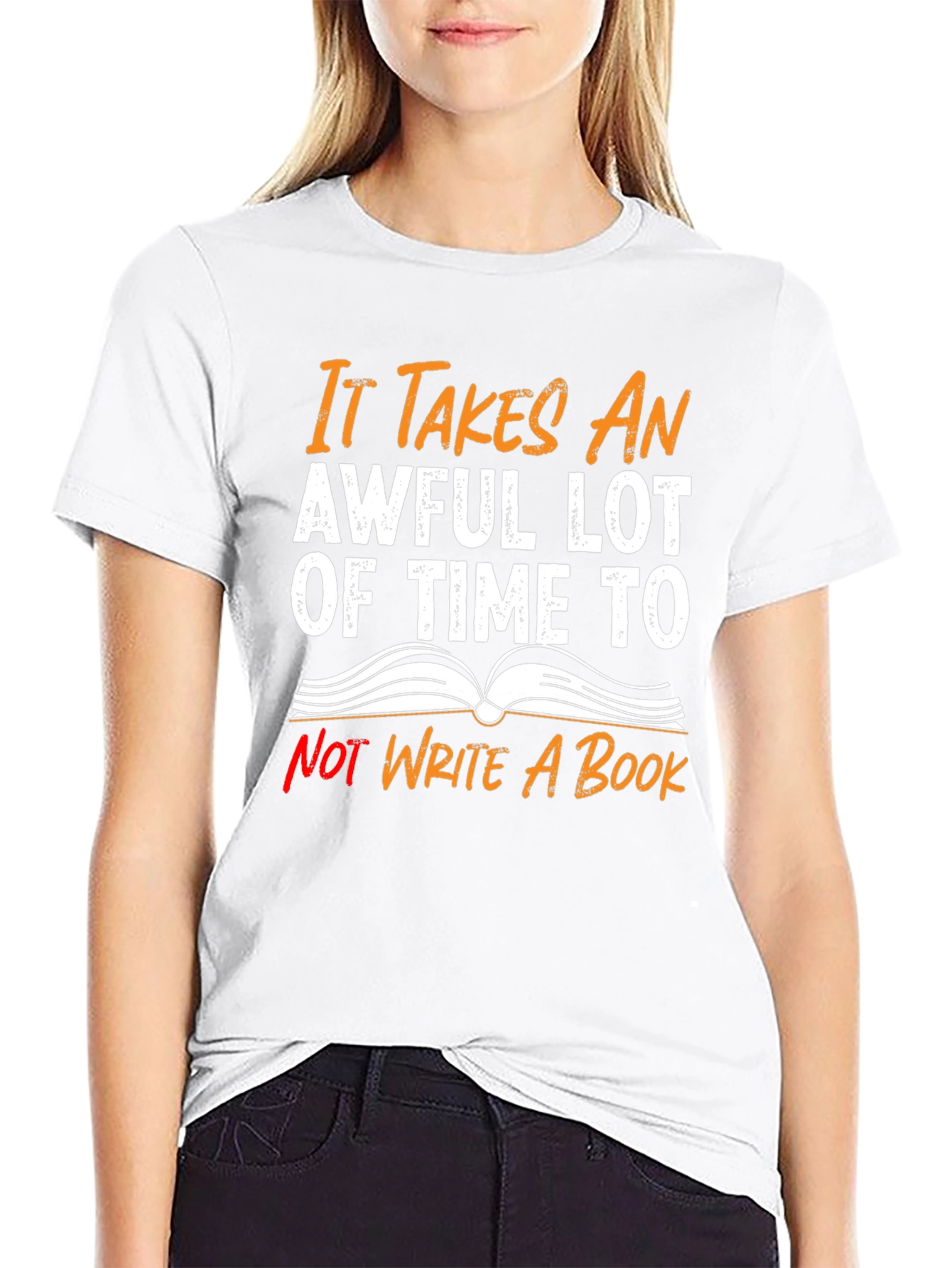 Black Funny Writer T-Shirt - "It Takes An Awful Lot of Time" view 9