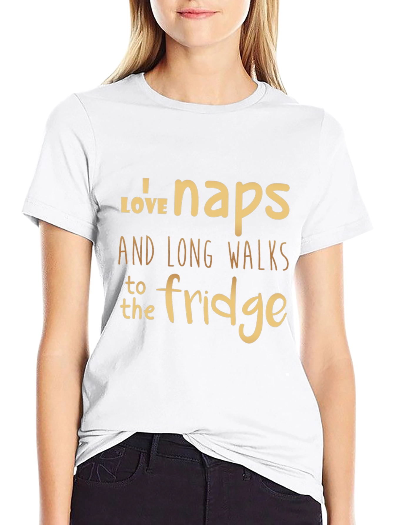 Black Funny Naps and Fridge Walks Graphic T-Shirt view 9