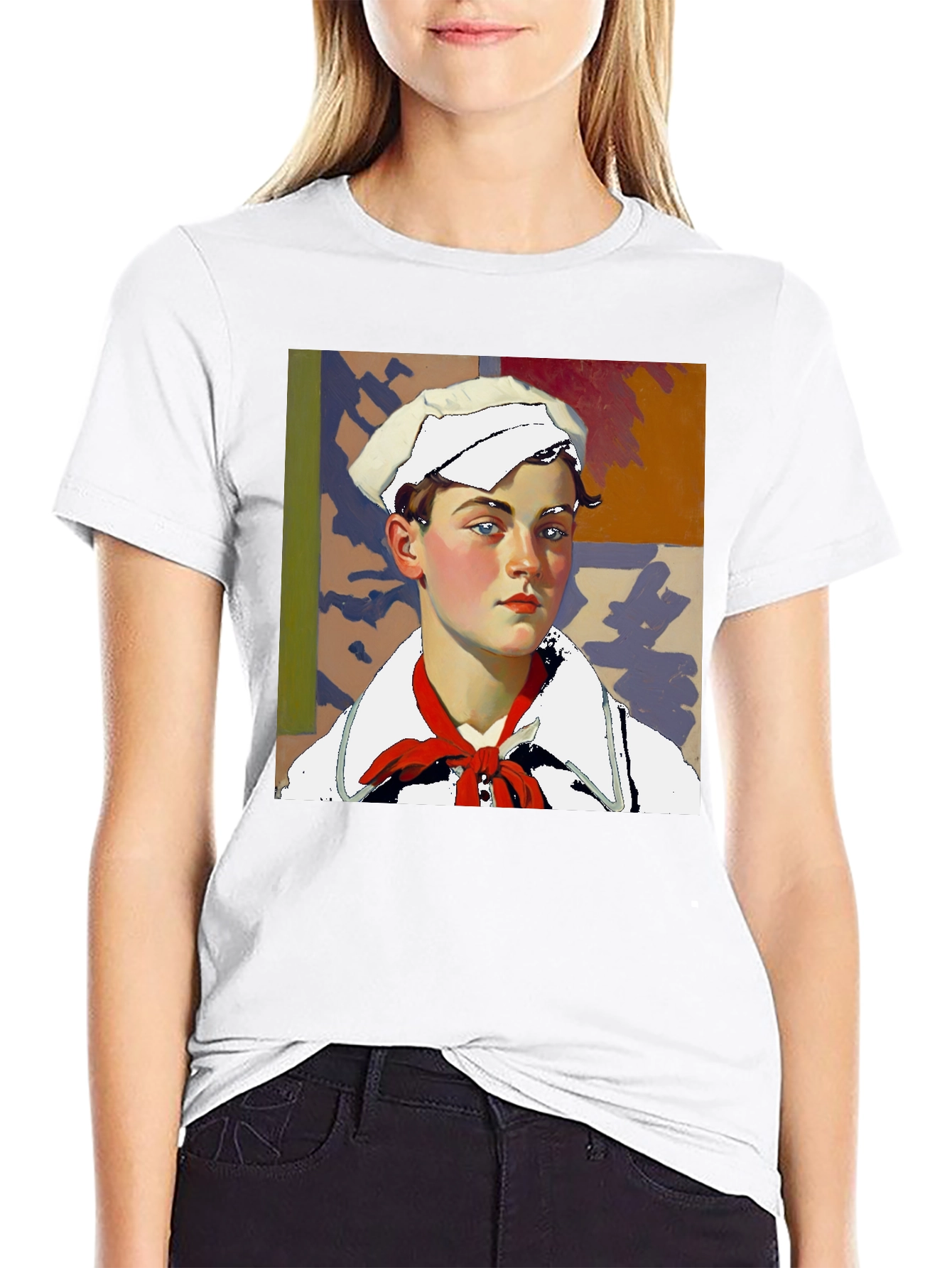 Black Sailor Portrait Tee - Unique Graphic Print view 9