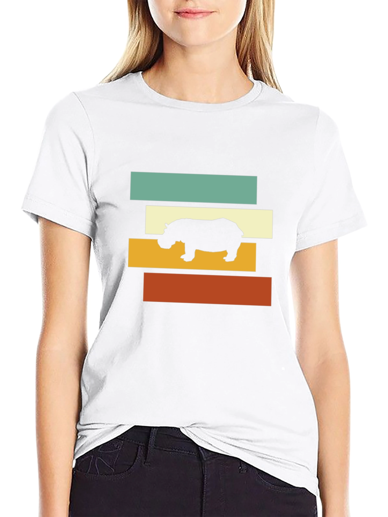 Black Retro Hippo T-Shirt - Stylish Graphic Tee view 9