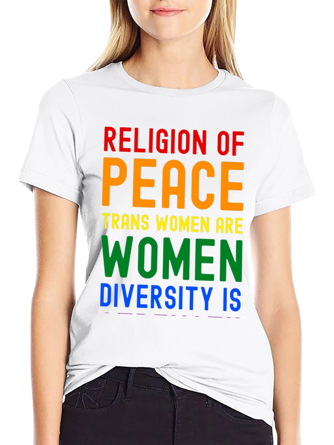 Black Religion of Peace Trans Women Are Women T-Shirt view 9