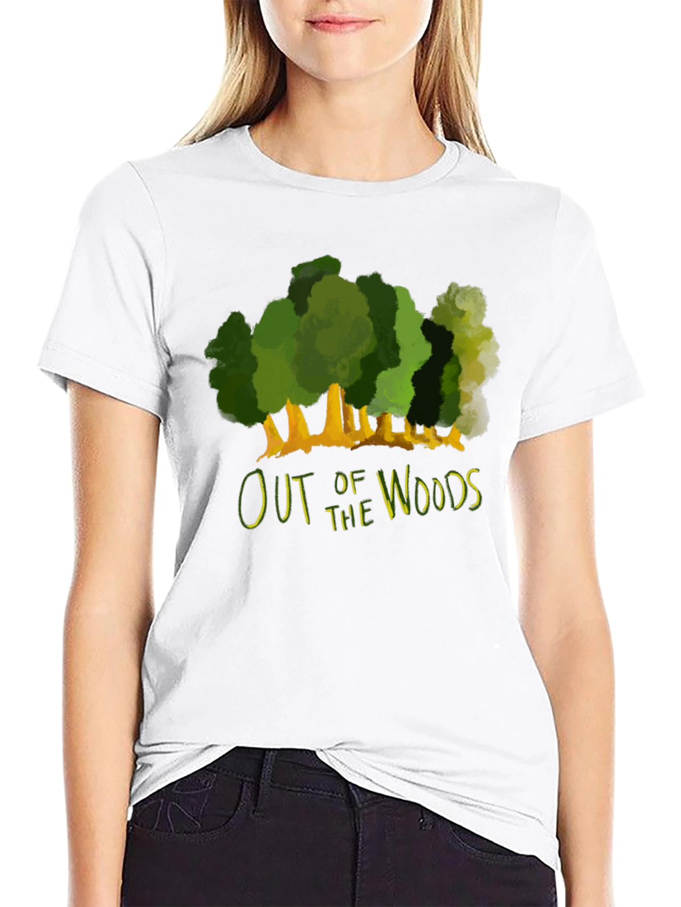 Black Out of the Woods Graphic Tee - Black Cotton T-Shirt view 9