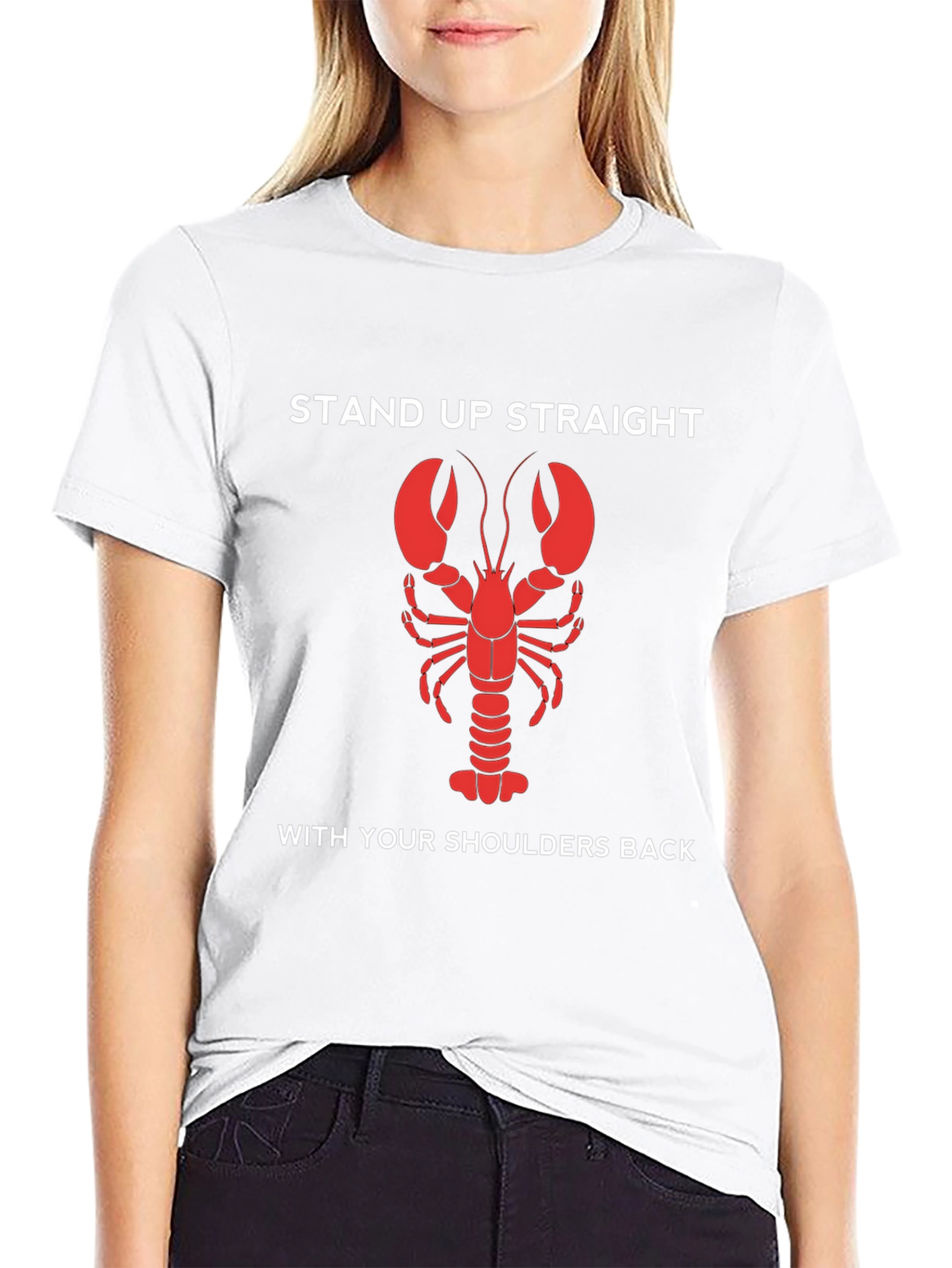 Black Lobster Stand Up Straight T-Shirt view 9