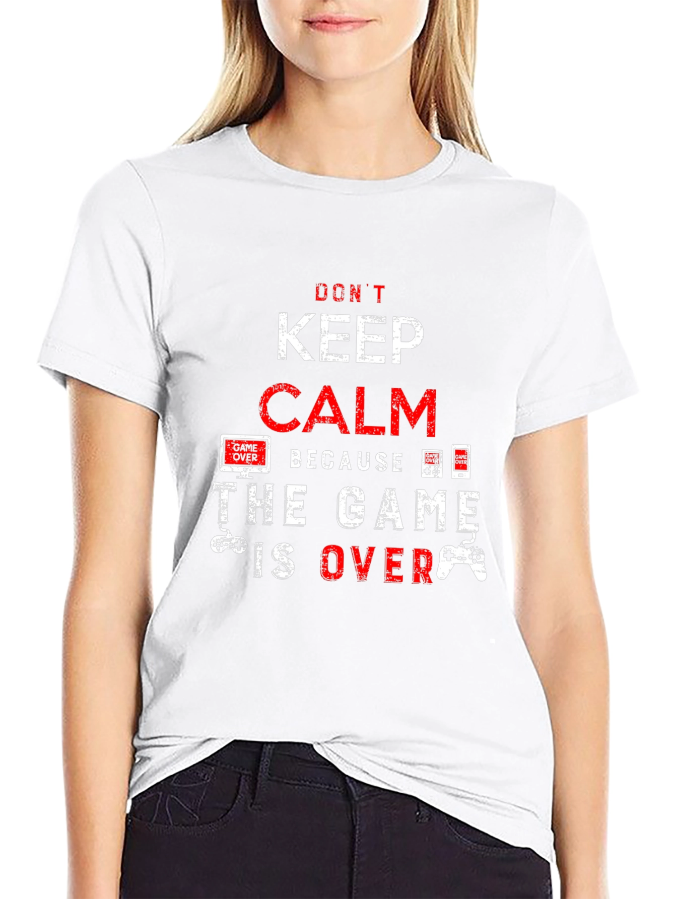 Black Don't Keep Calm Game Over T-Shirt view 9