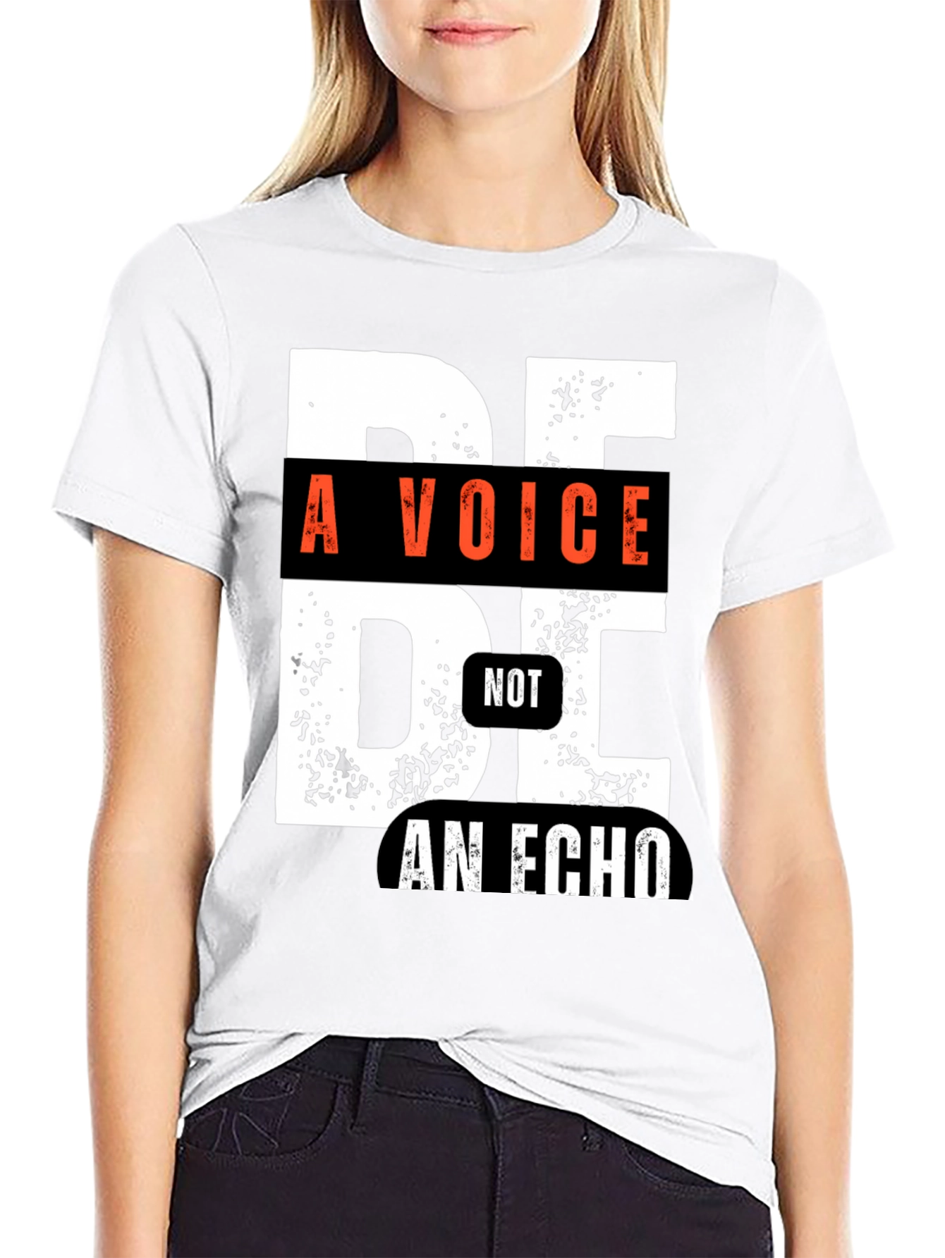 Black Be a Voice, Not an Echo Graphic Tee - Unisex view 9