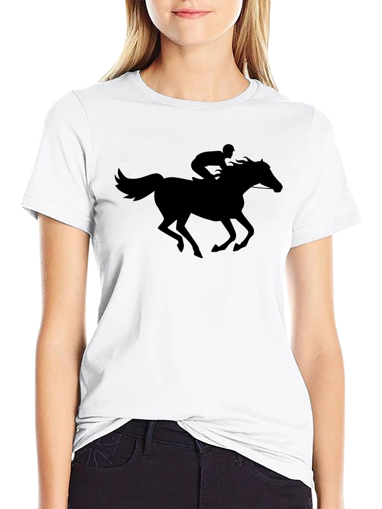 Black Black Horse Jockey Graphic Tee view 9