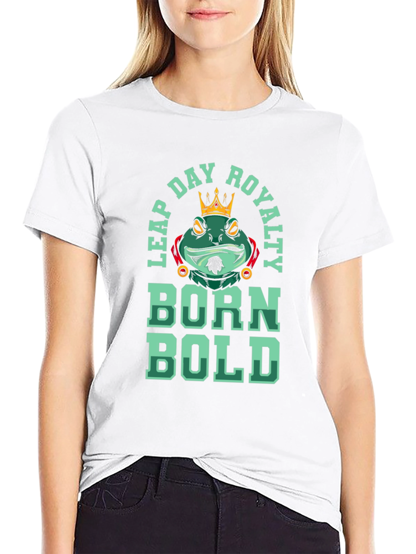 Black Leap Day Royalty Graphic T-Shirt - Born Bold Frog Tee view 9