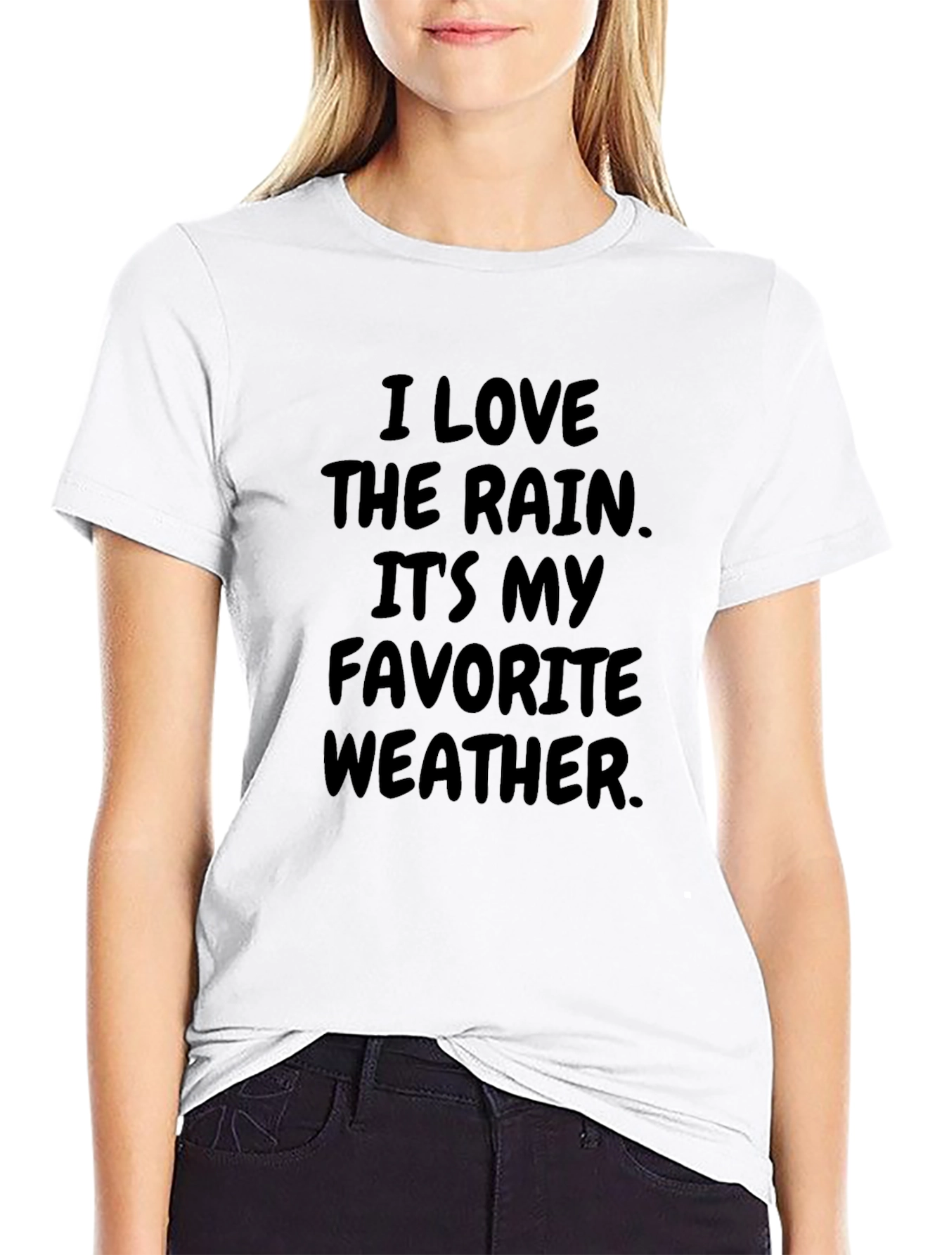 Black I Love The Rain Graphic Tee view 9
