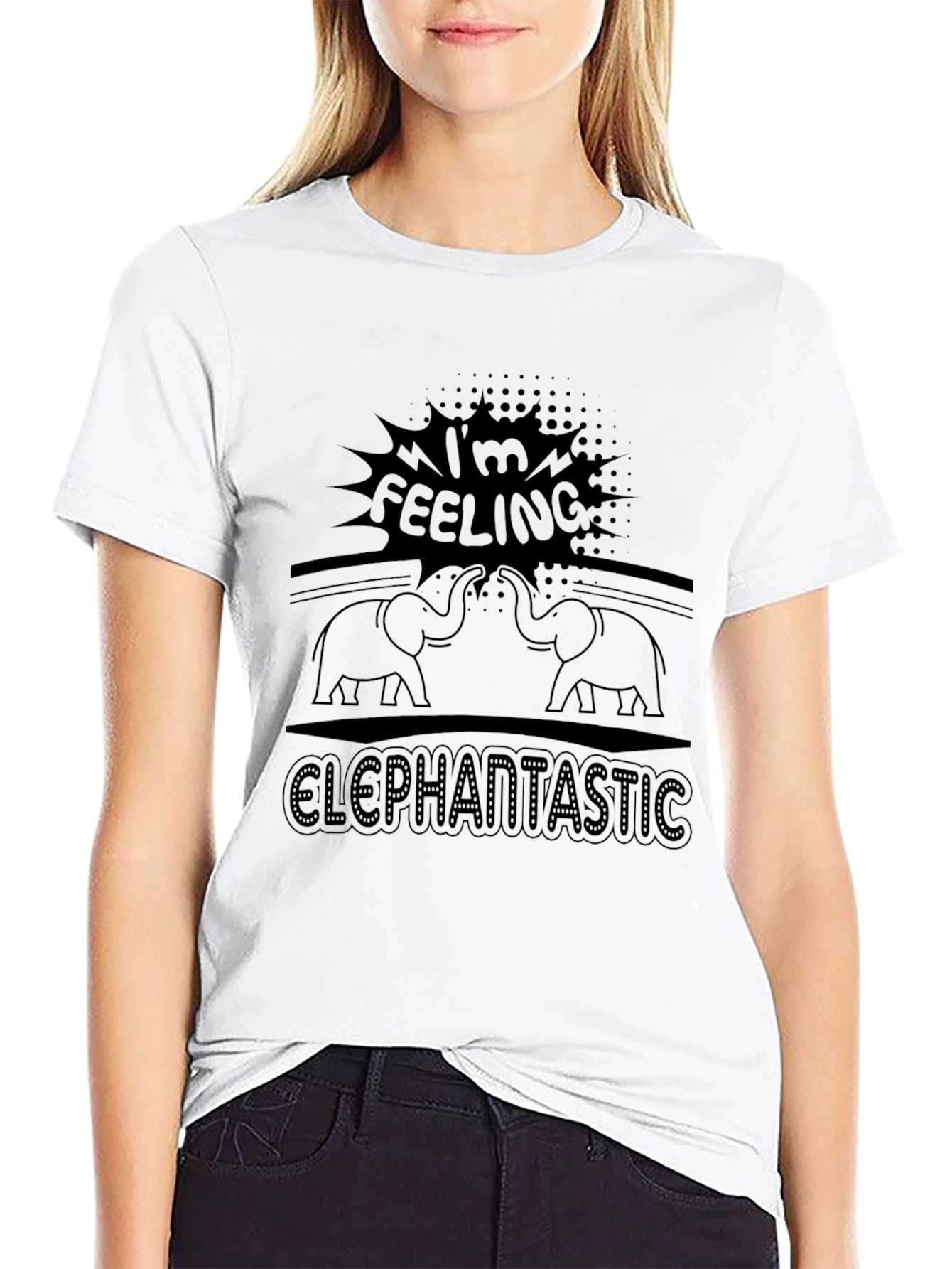 Black I'm Feeling Elephantastic Black Graphic Tee view 9