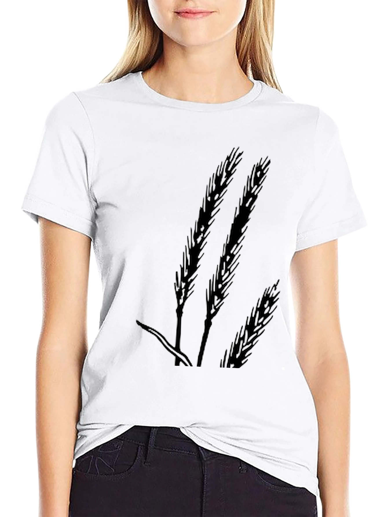 Black Wheat Silhouette Black T-Shirt view 9