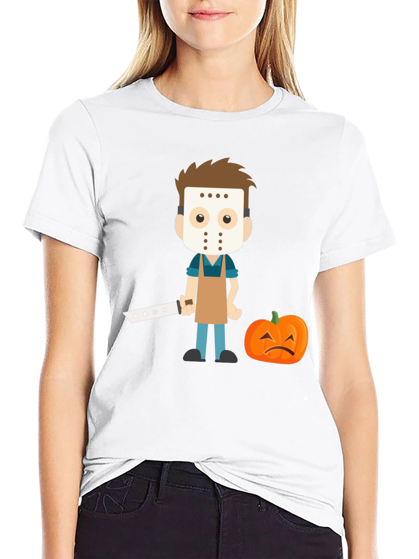 Black Halloween Cartoon Graphic Tee view 9