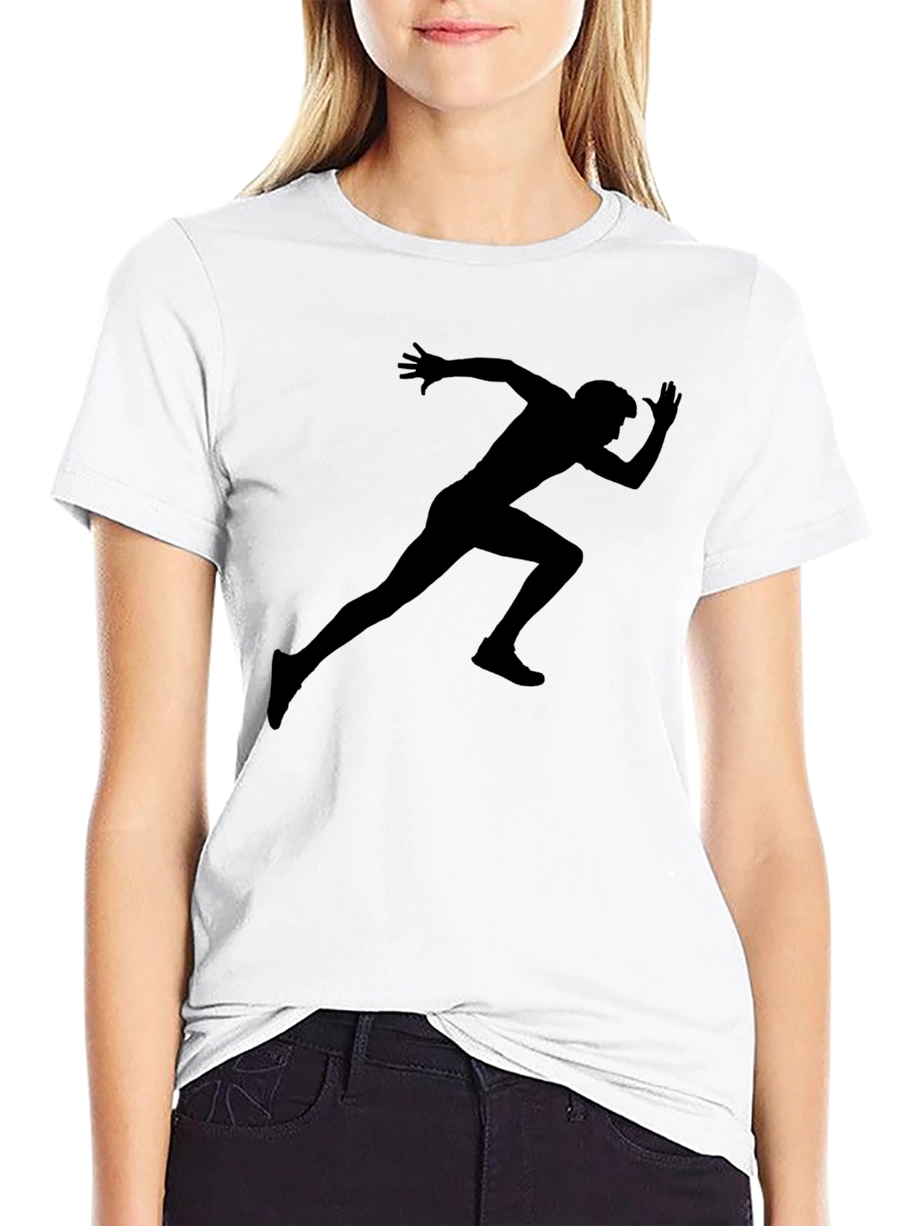 Black Men's Running Silhouette Graphic Tee - Black view 9