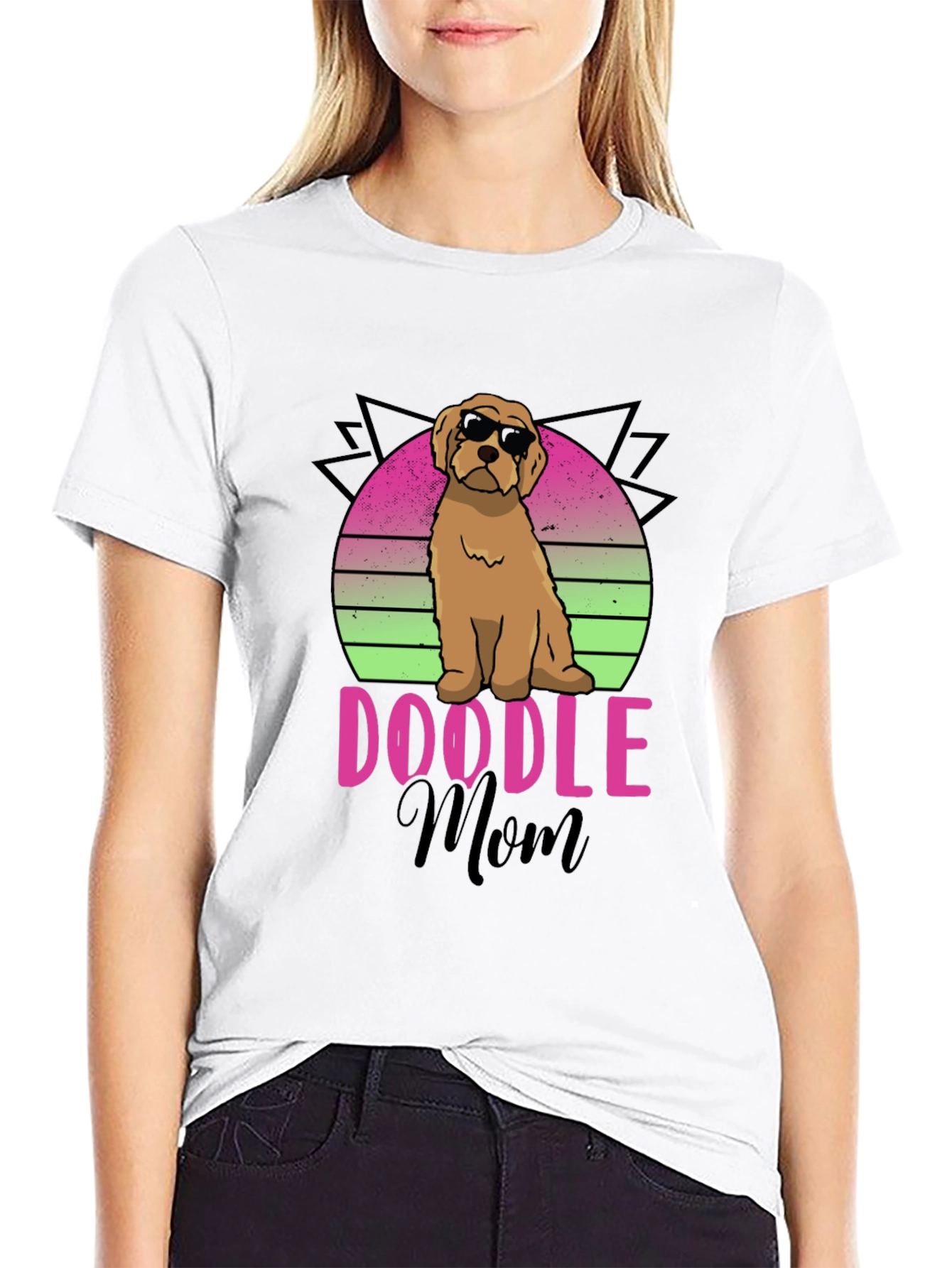 Black Doodle Mom Black T-Shirt - Dog Lover Gift view 9