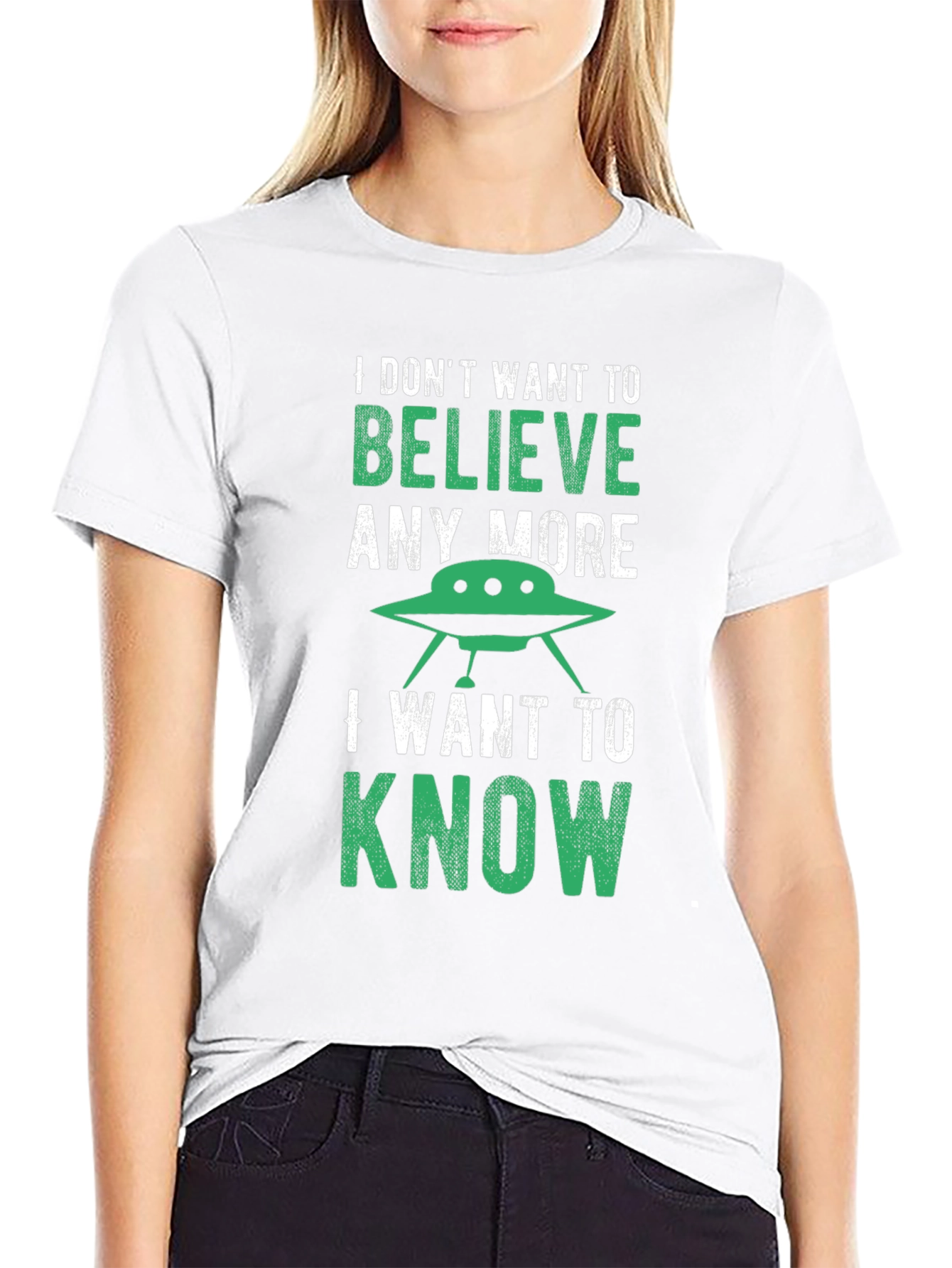 Black I Want to Know UFO Graphic Tee view 9