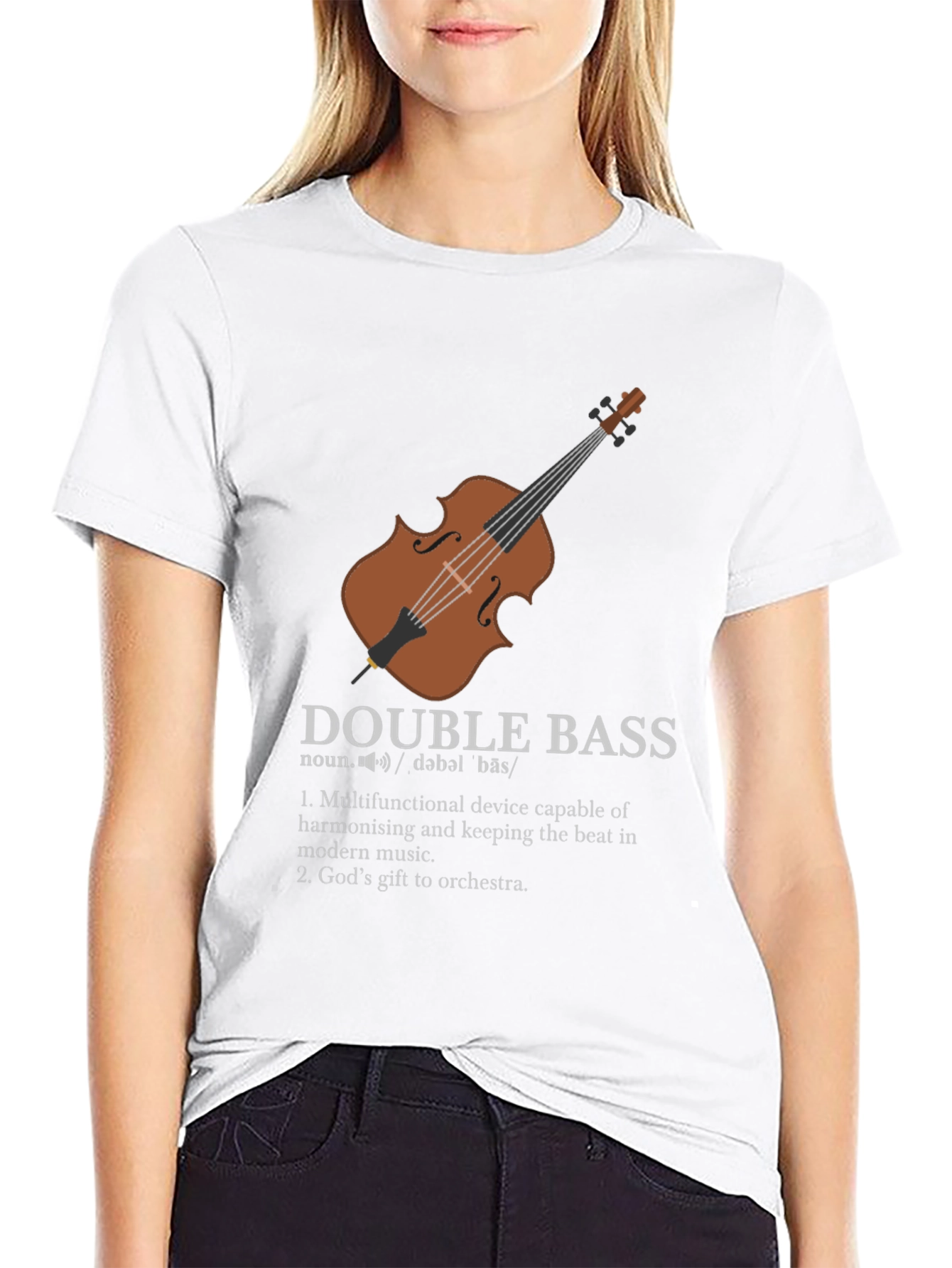 Black Double Bass Definition Graphic T-Shirt view 9