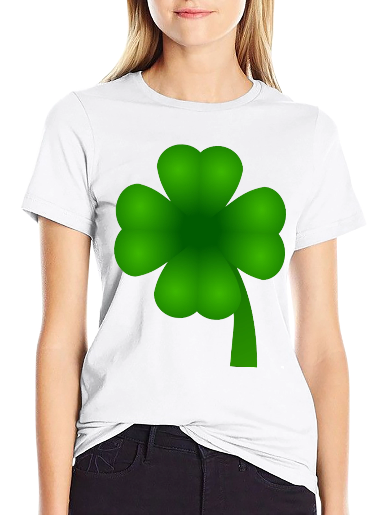 Lucky Four-Leaf Clover Graphic T-Shirt - 9