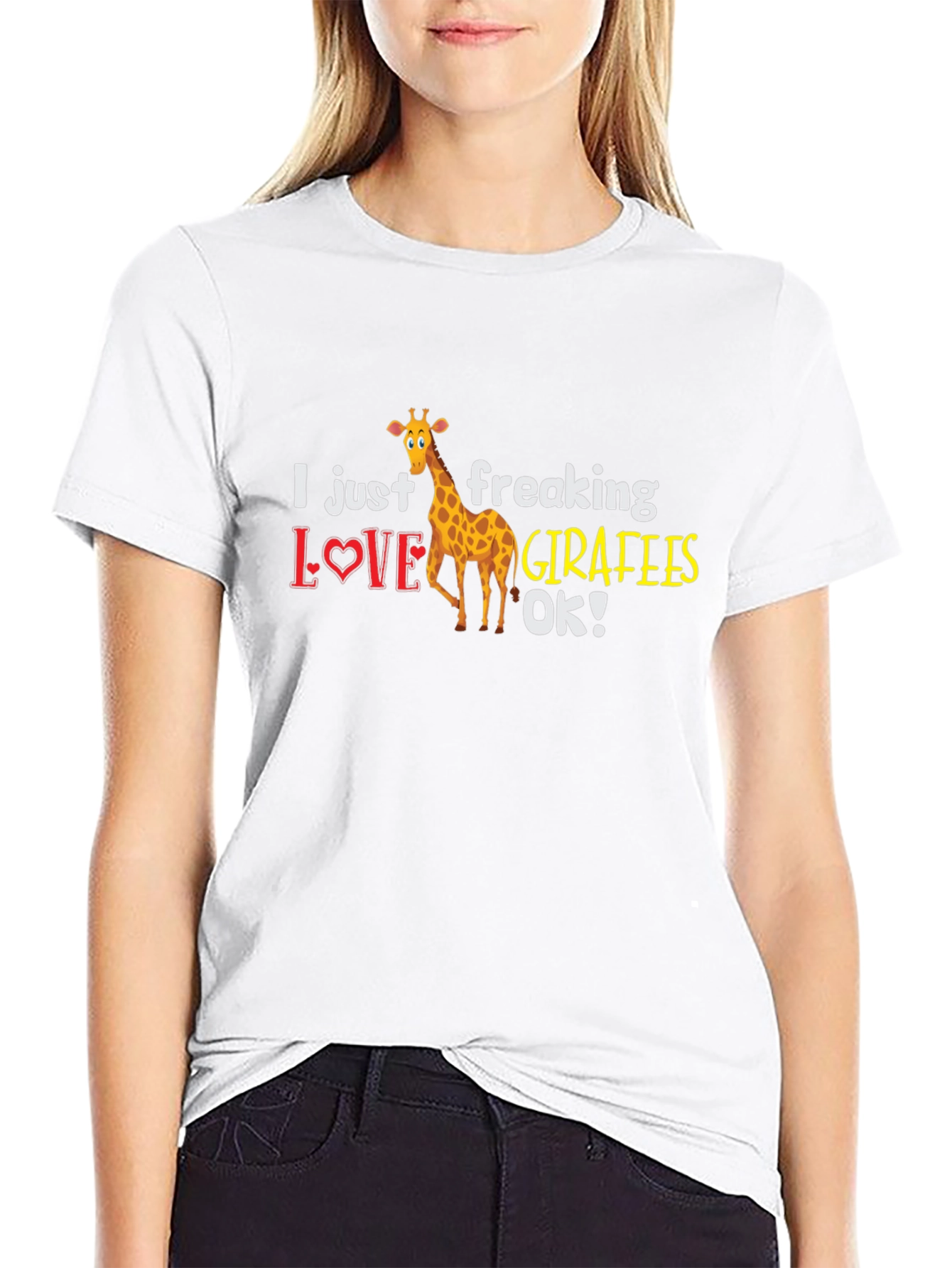 Black I Just Freaking Love Giraffes T-Shirt view 9