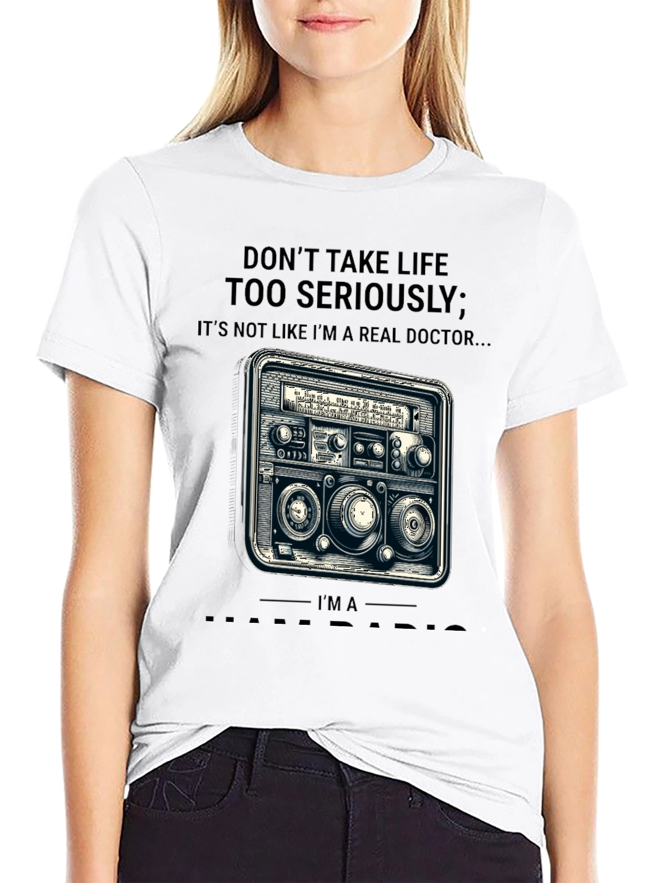Black Don't Take Life Radio Doctor T-Shirt view 9