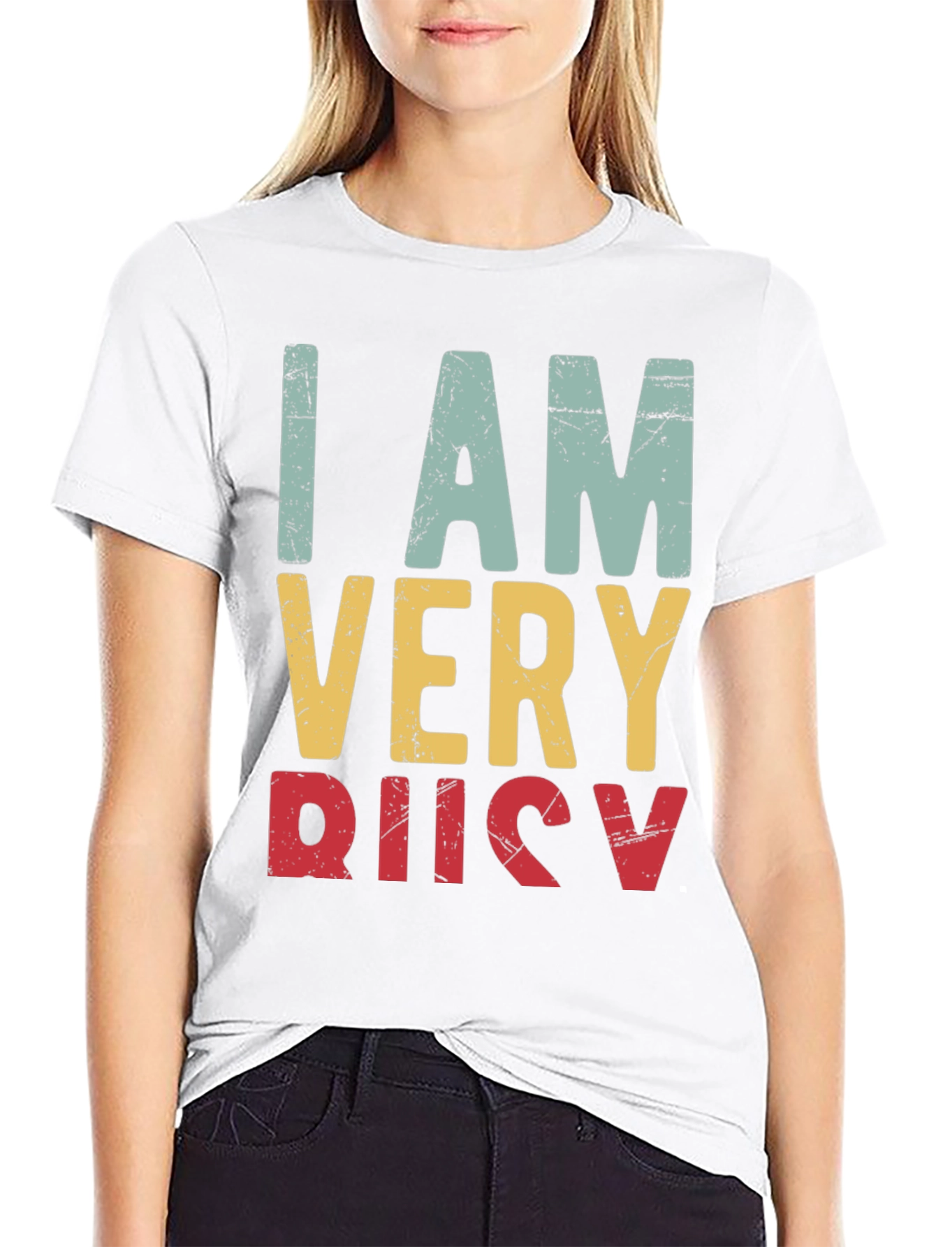 Black I Am Very Busy Retro Graphic Tee view 9