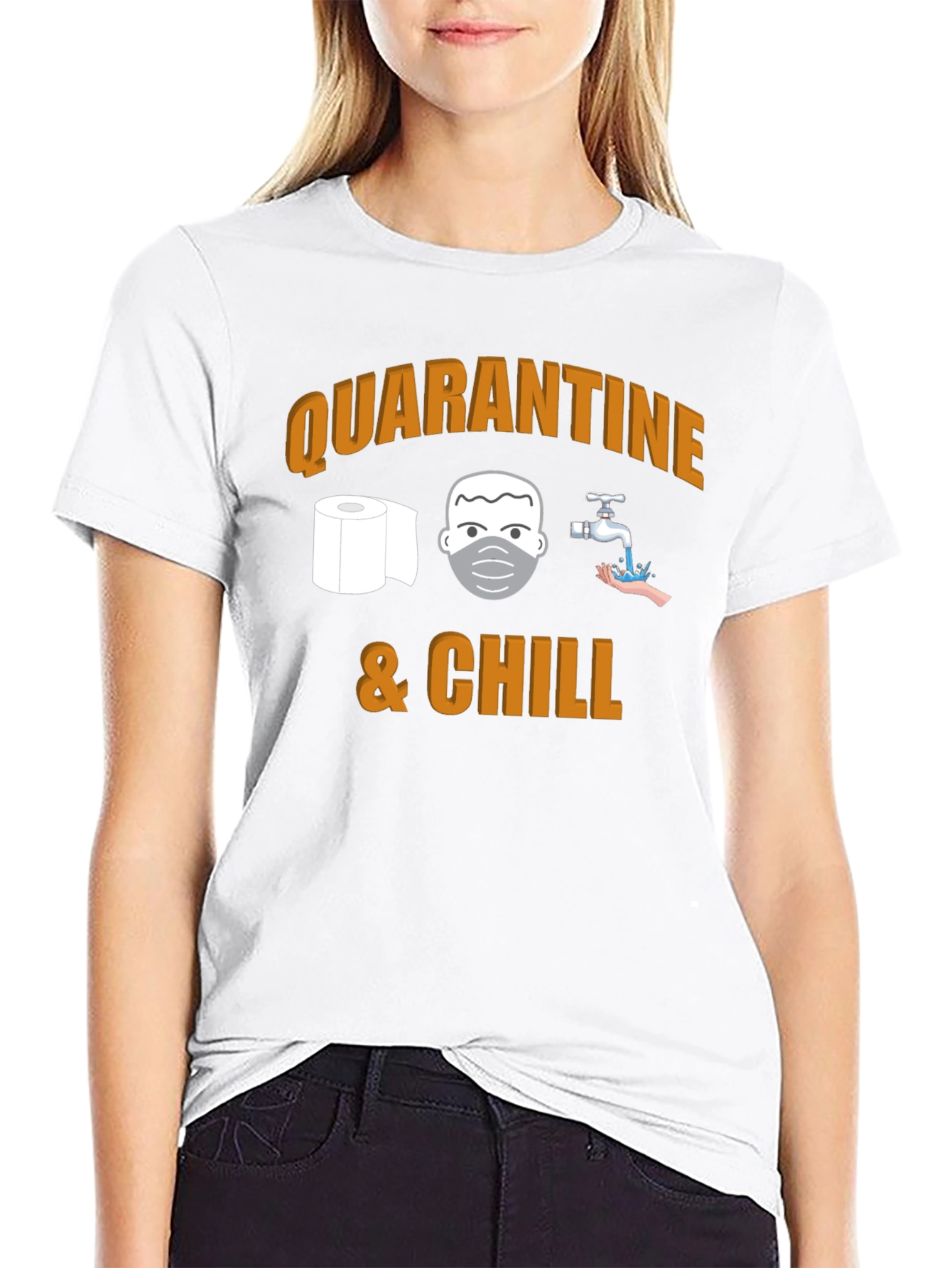 Black Quarantine & Chill Graphic T-Shirt view 9