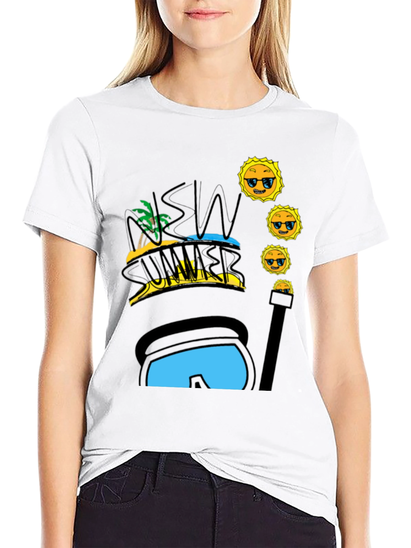 Black New Summer T-Shirt Cool Design view 9