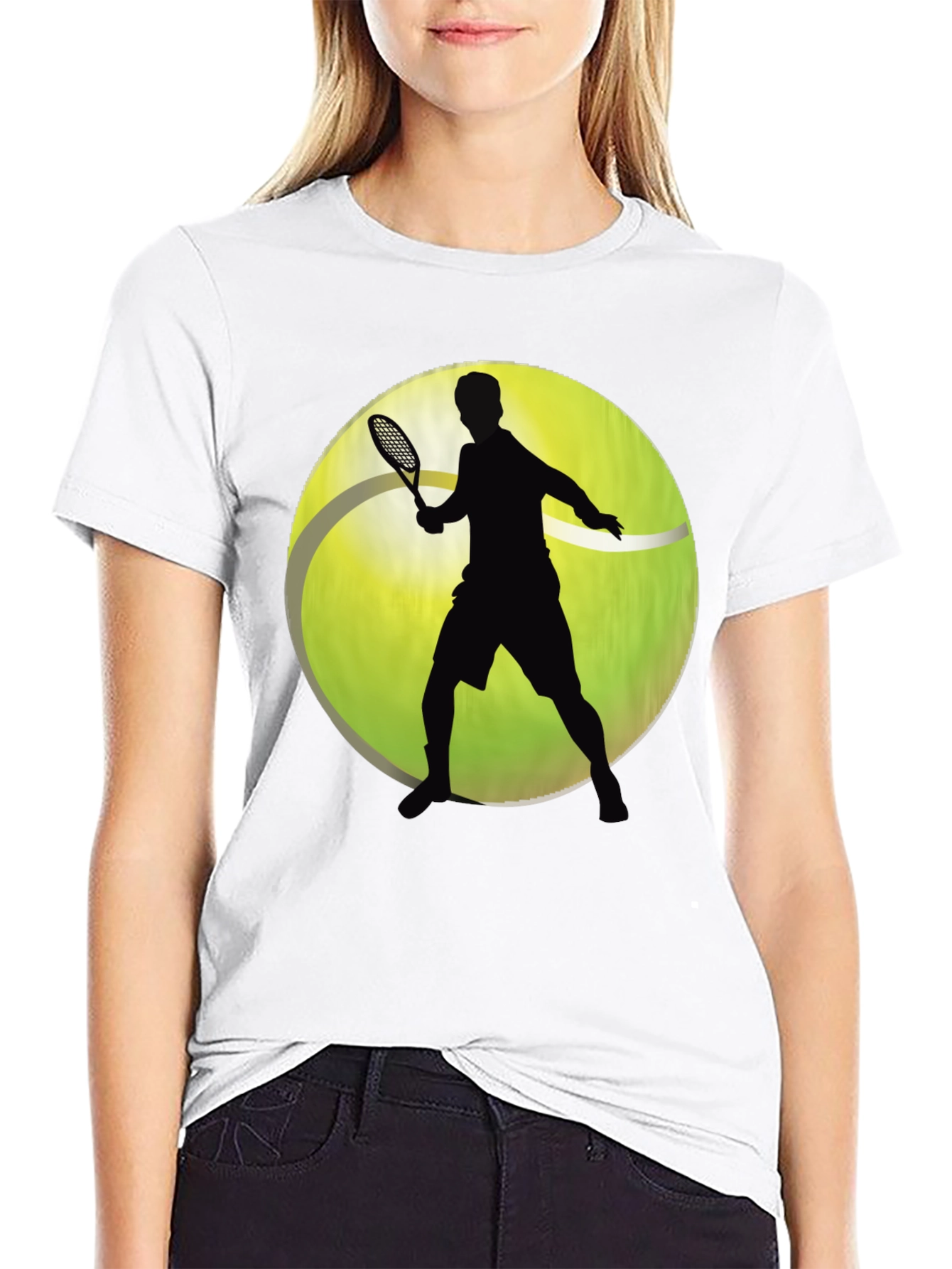 Tennis Player Graphic T-Shirt - Sporty Black Tee - 9