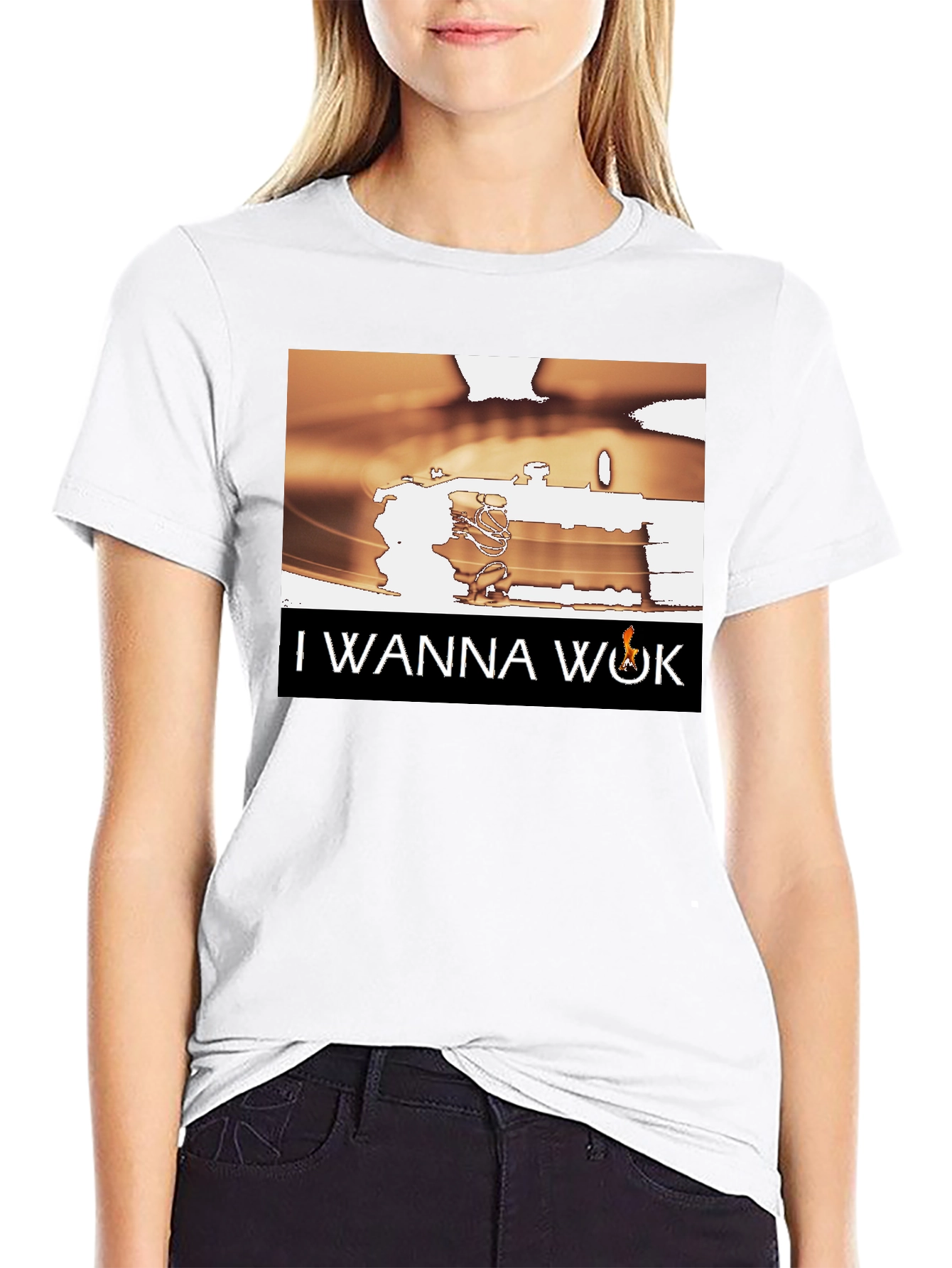 Black I Wanna Wok Graphic T-Shirt view 9