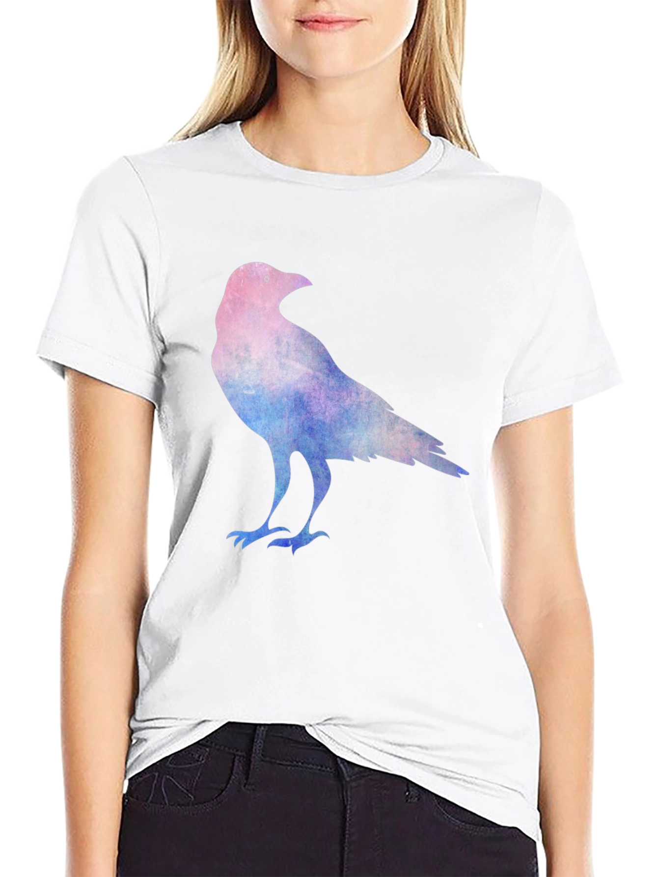 Black Raven Graphic Tee - Cotton Blend Comfort view 9