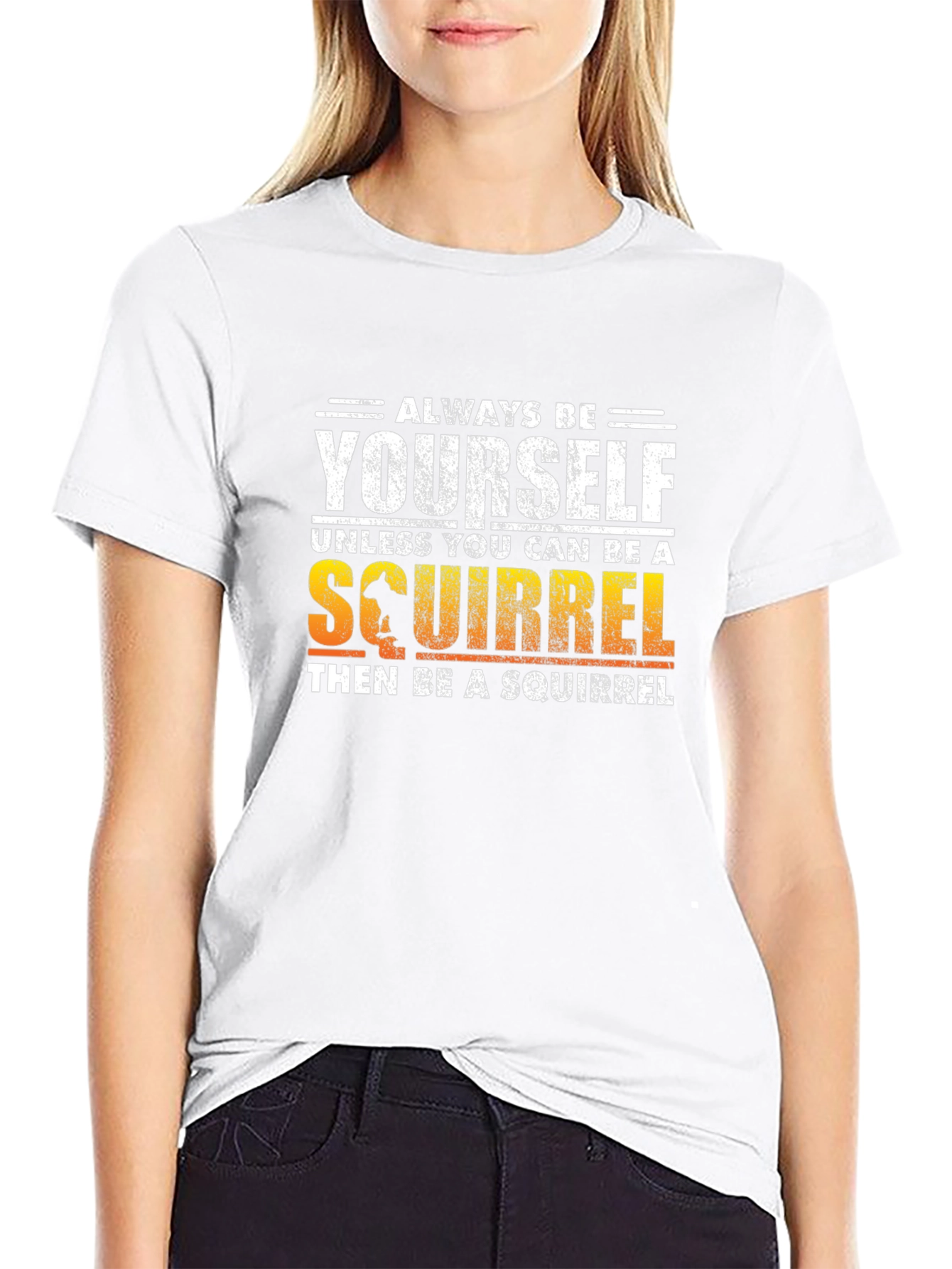 Black Always Be Yourself Squirrel T-Shirt view 9