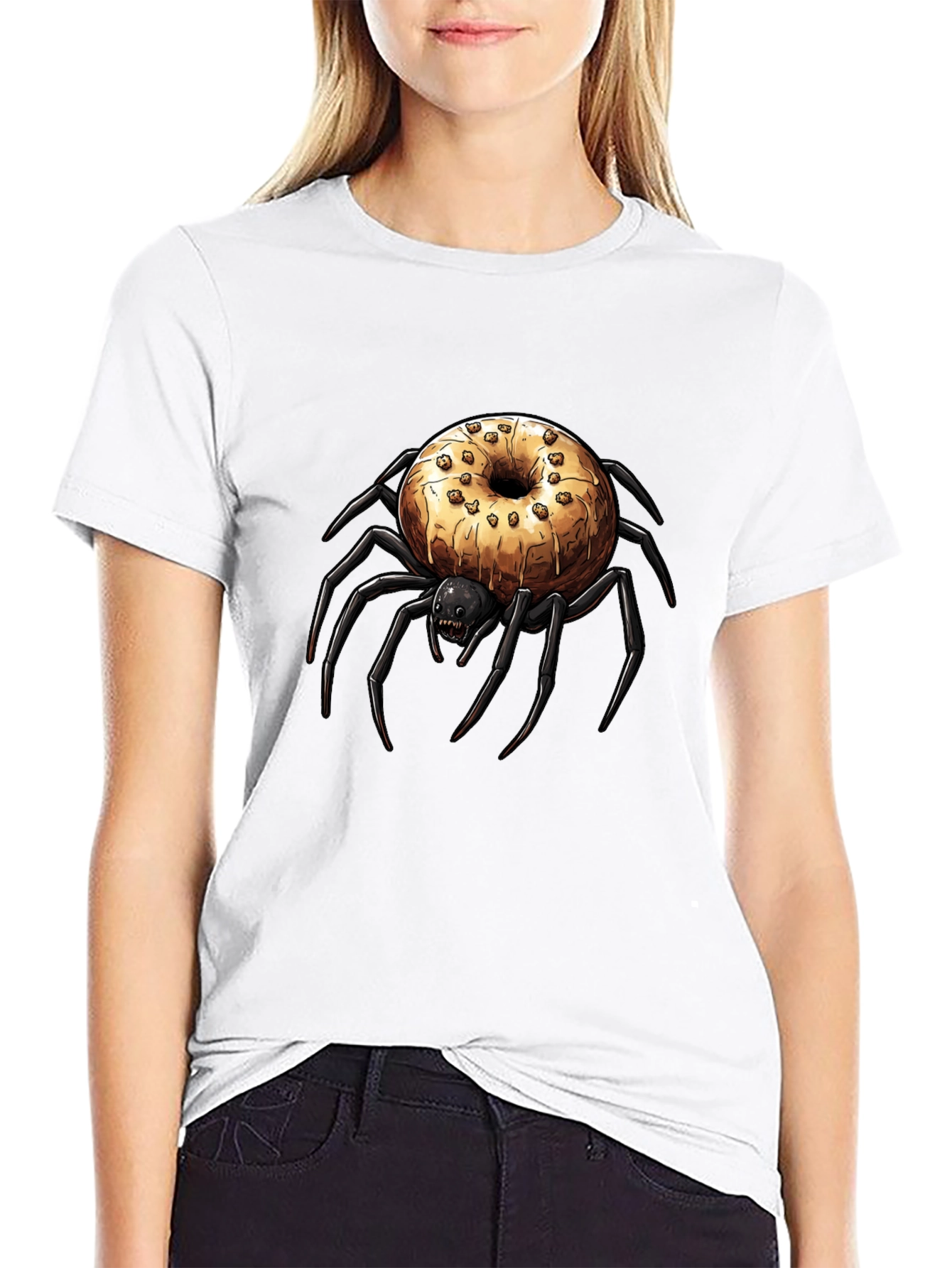 Black Donut Spider Graphic Tee - Unisex view 9