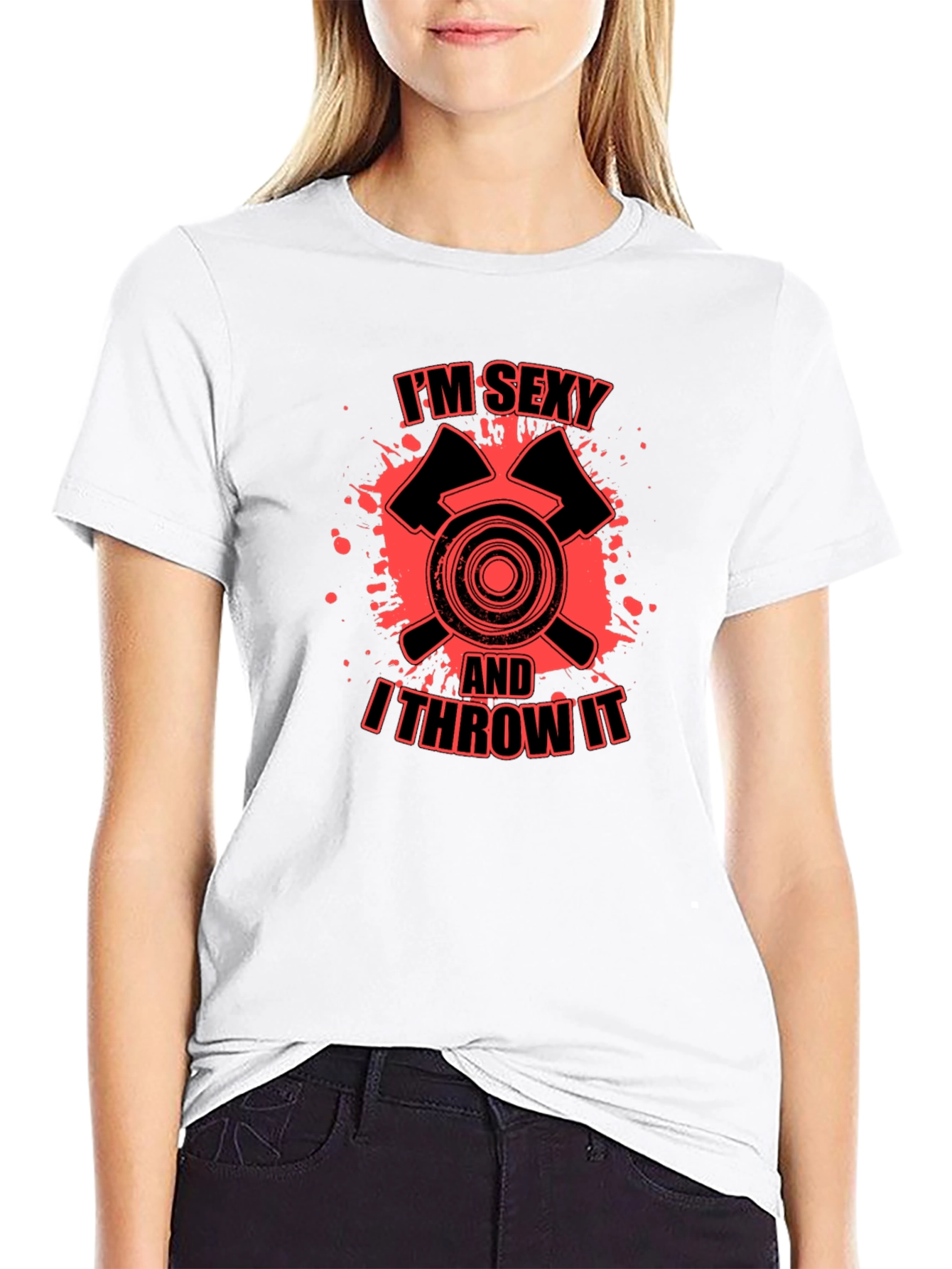 Black I'm Sexy And I Throw It Axe Throwing T-Shirt view 9