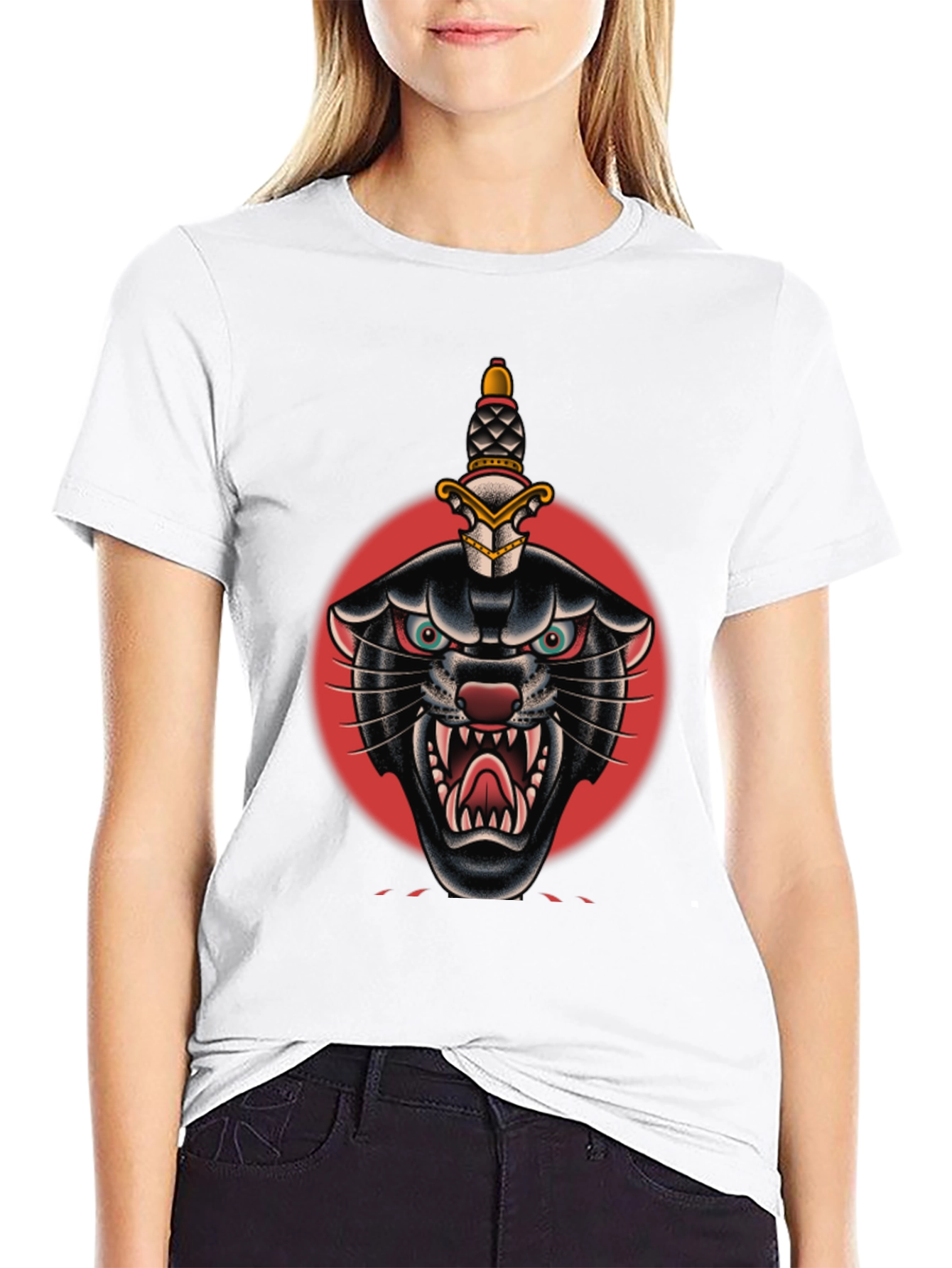 Black Black Panther Dagger Graphic Tee - Bold Streetwear Style view 9